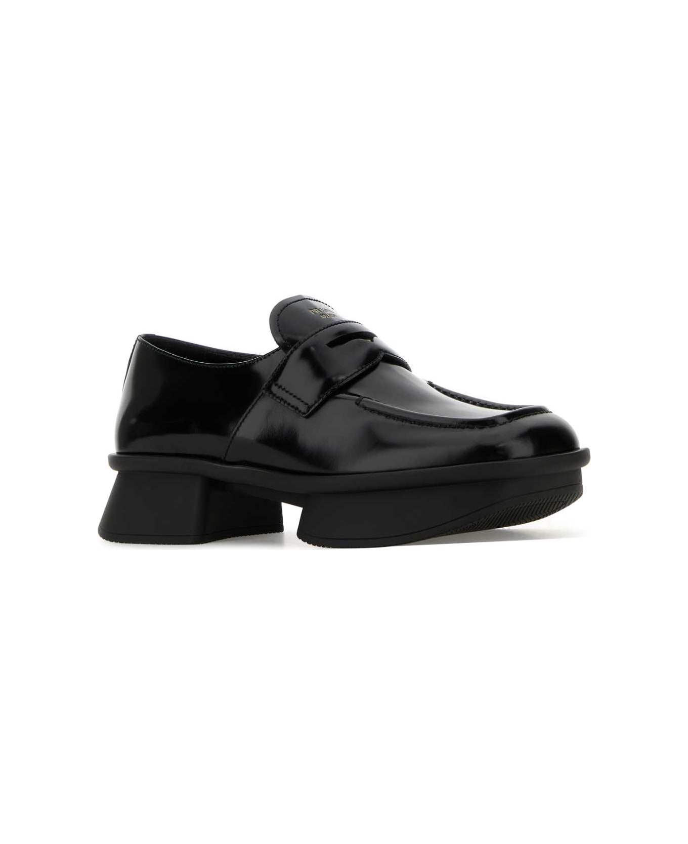 Prada Black Leather Equal Loafers - NERO