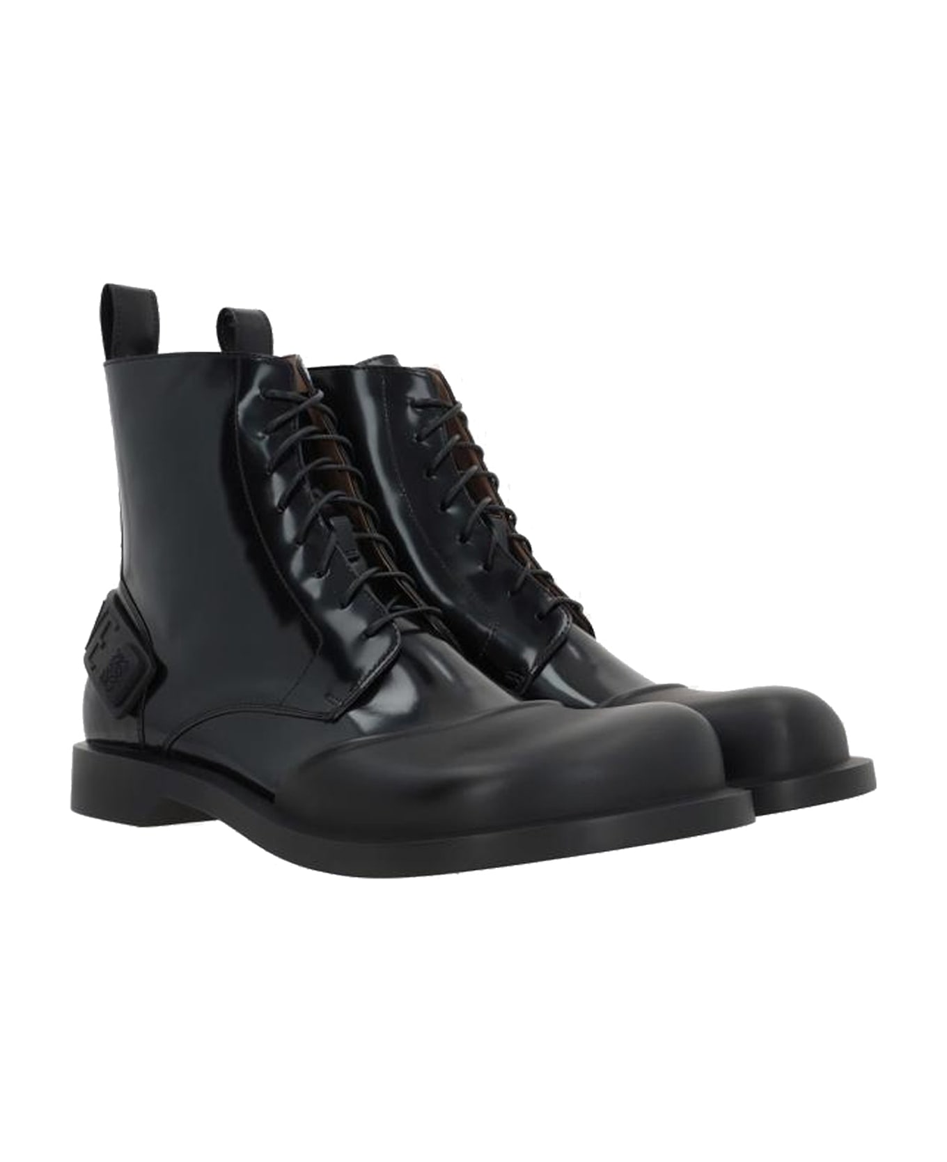 Loewe Leather Lace-up Boots - Black