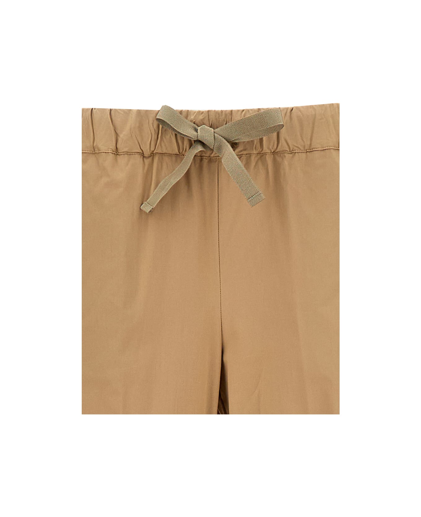 SEMICOUTURE Beige Crop Cut Pants In Cotton Blend Woman - Beige