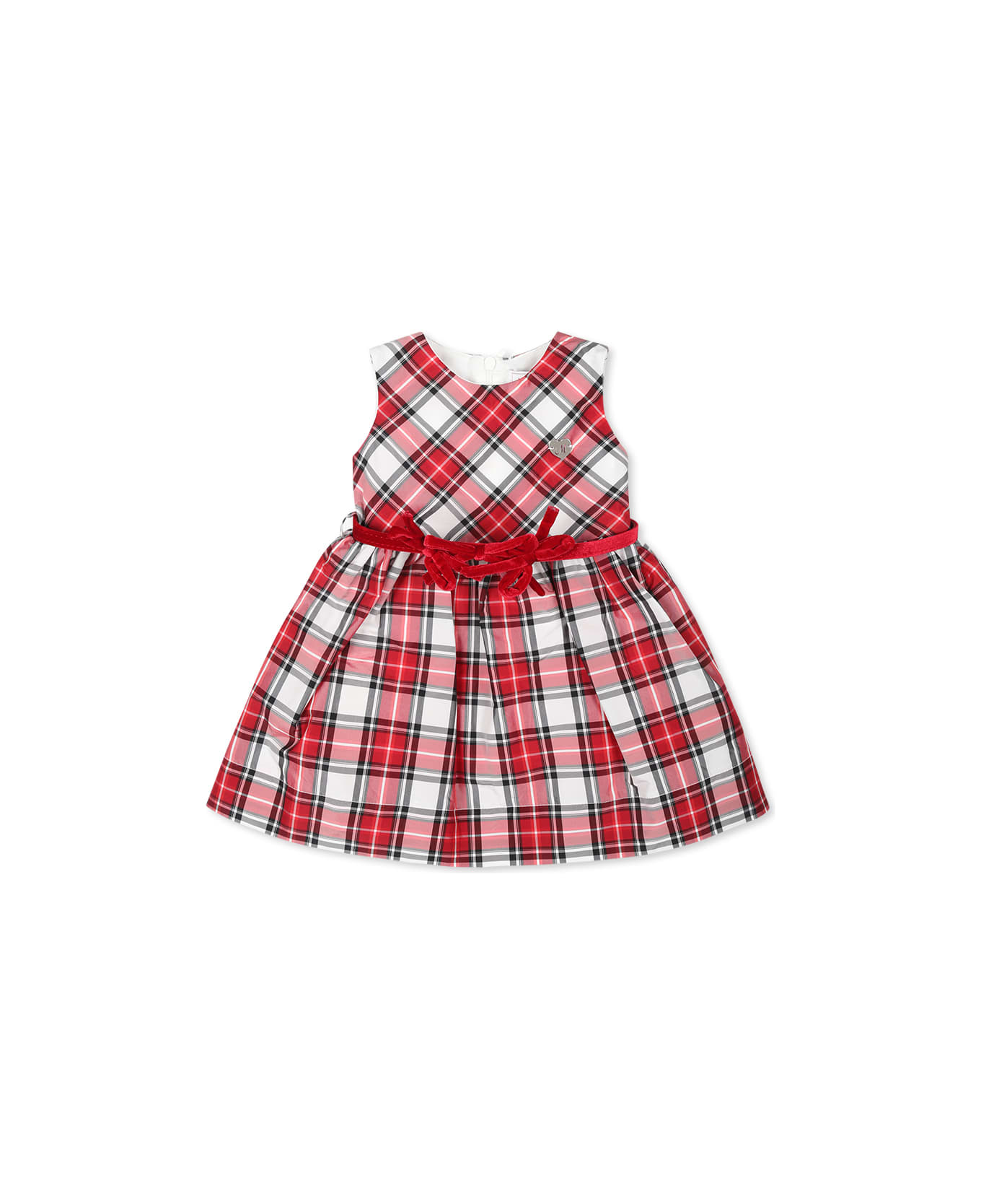 Monnalisa Red Dress For Baby Girl With Heart - Red