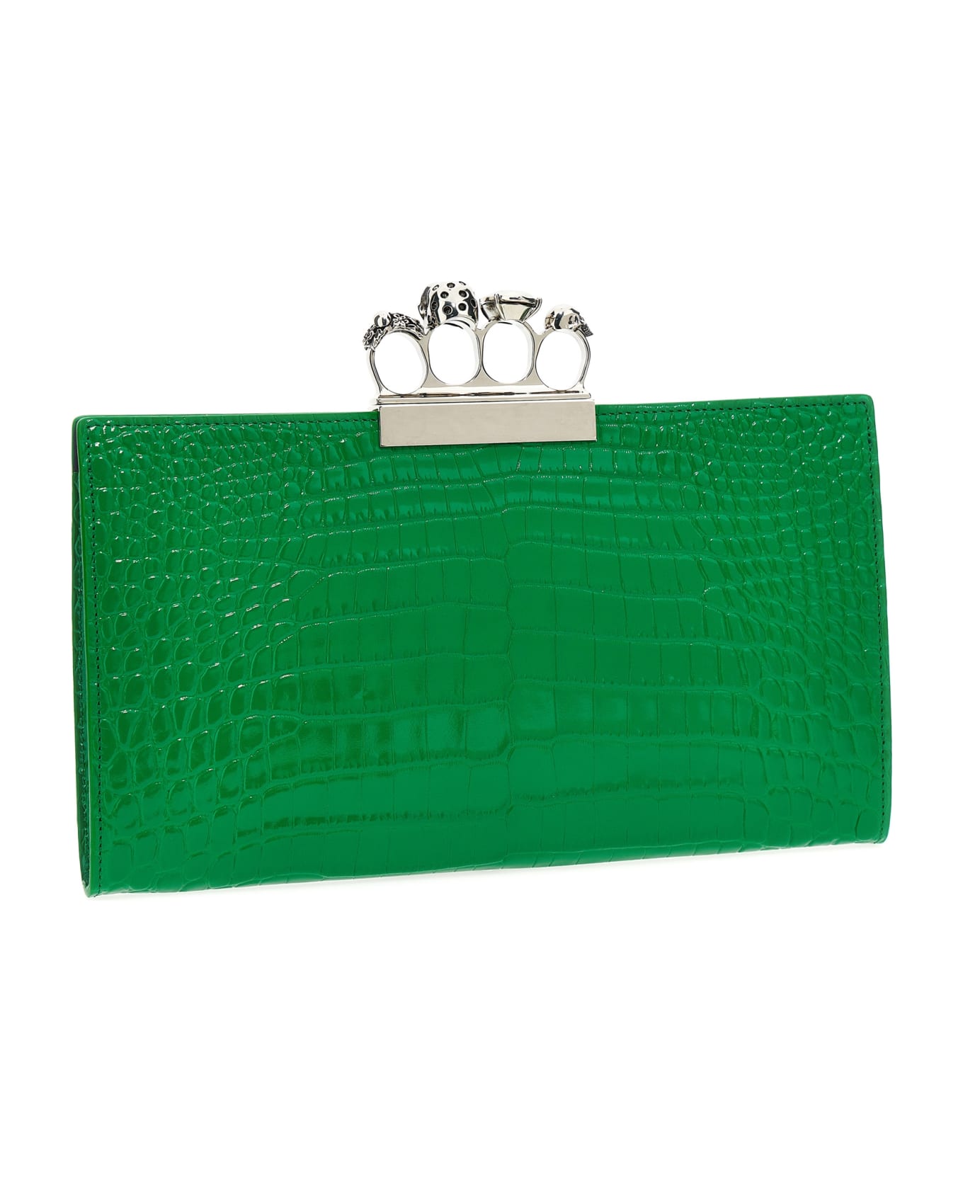 Alexander McQueen Leather Four-ring Clutch - green