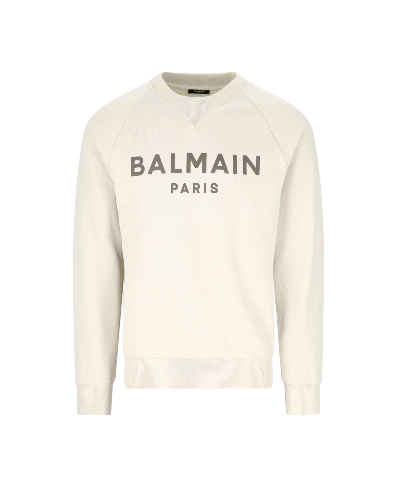 Balmain Logo Printed Crewneck Sweatshirt - White