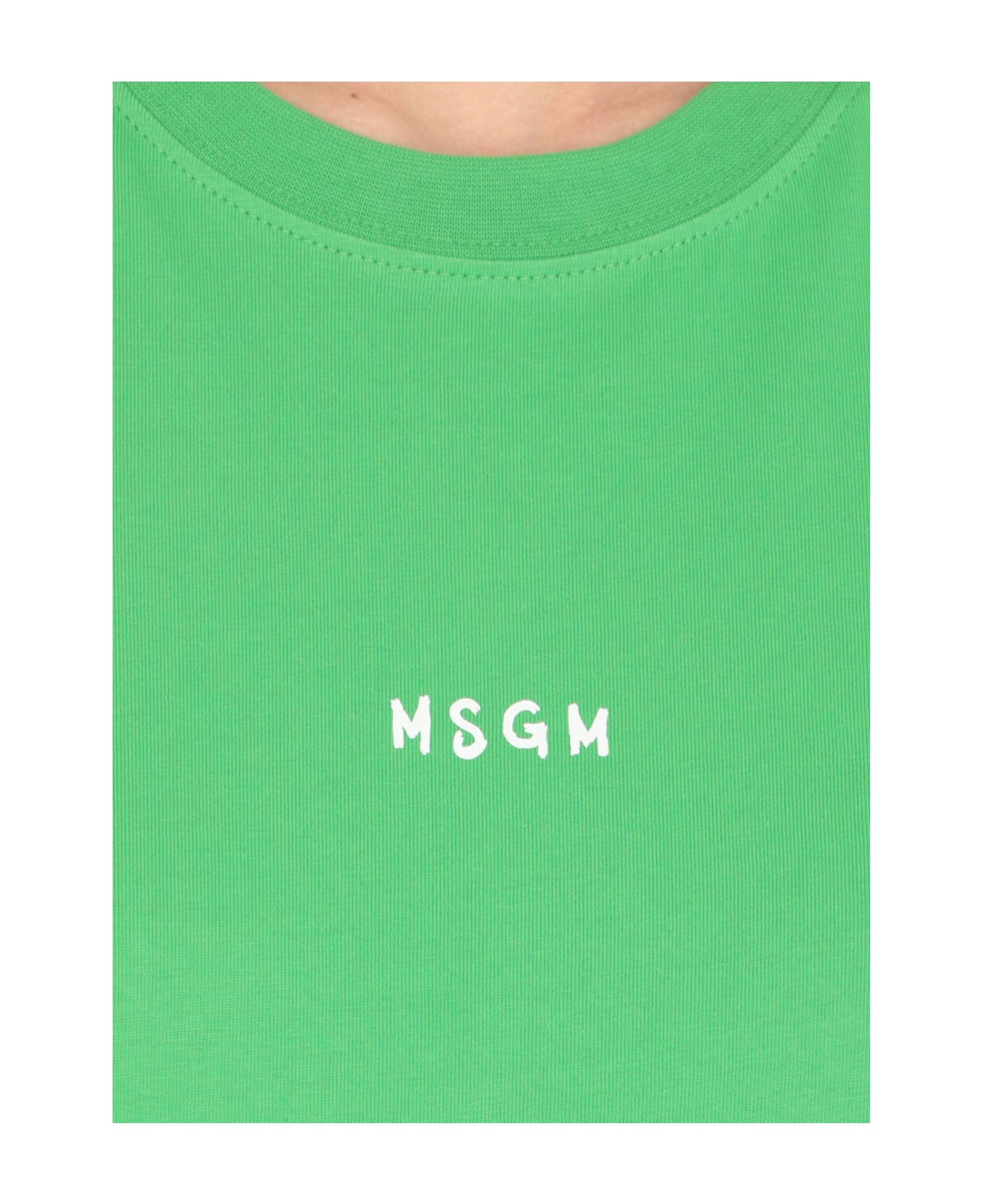 MSGM T-shirt With Logo - Green Tシャツ