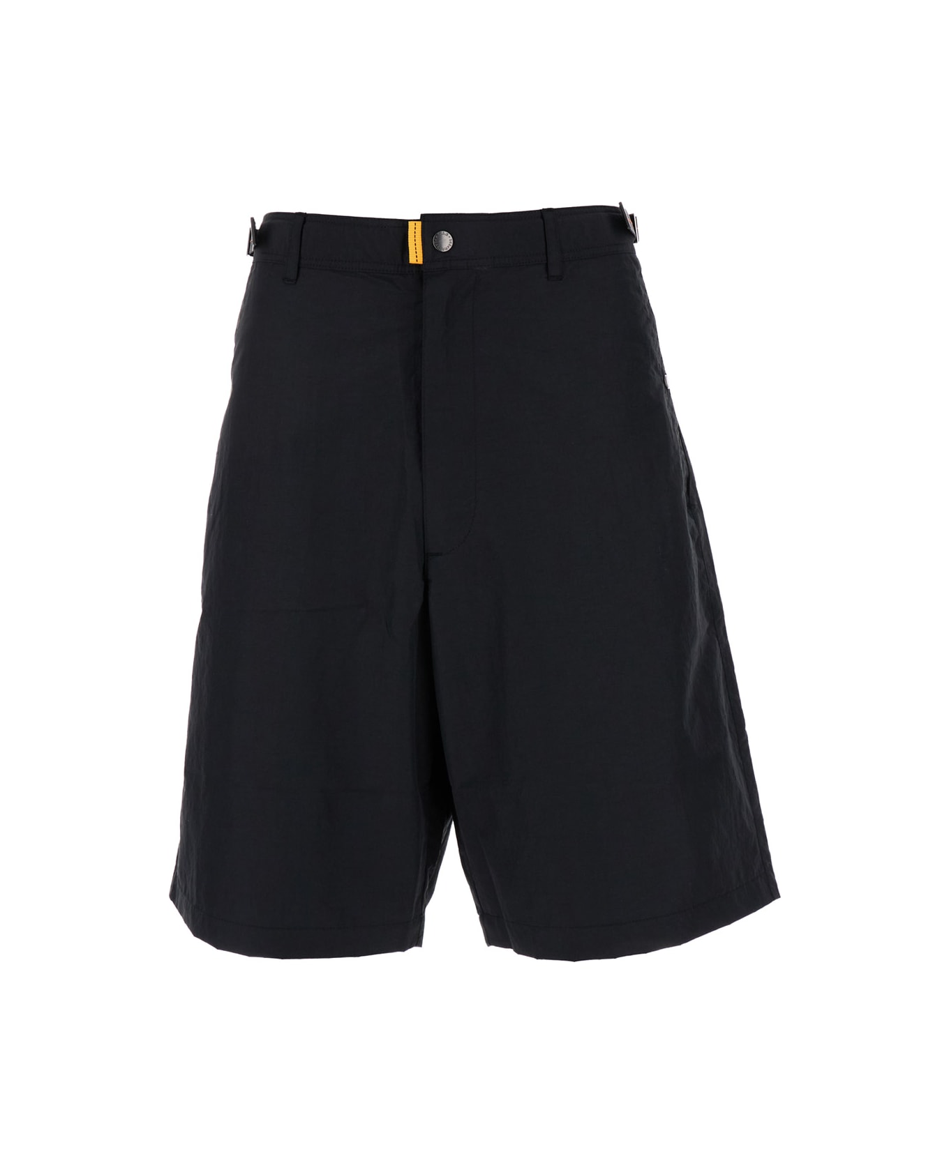 Parajumpers Black Bermuda Shorts With Buckles At Sides In Cotton Blend Man - Black ショートパンツ