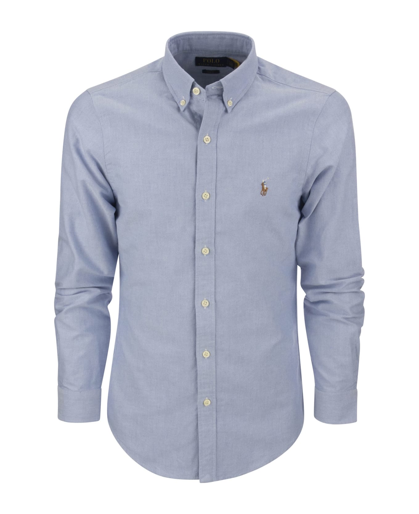 Ralph Lauren 'oxford' Logo Shirt - Light Blue