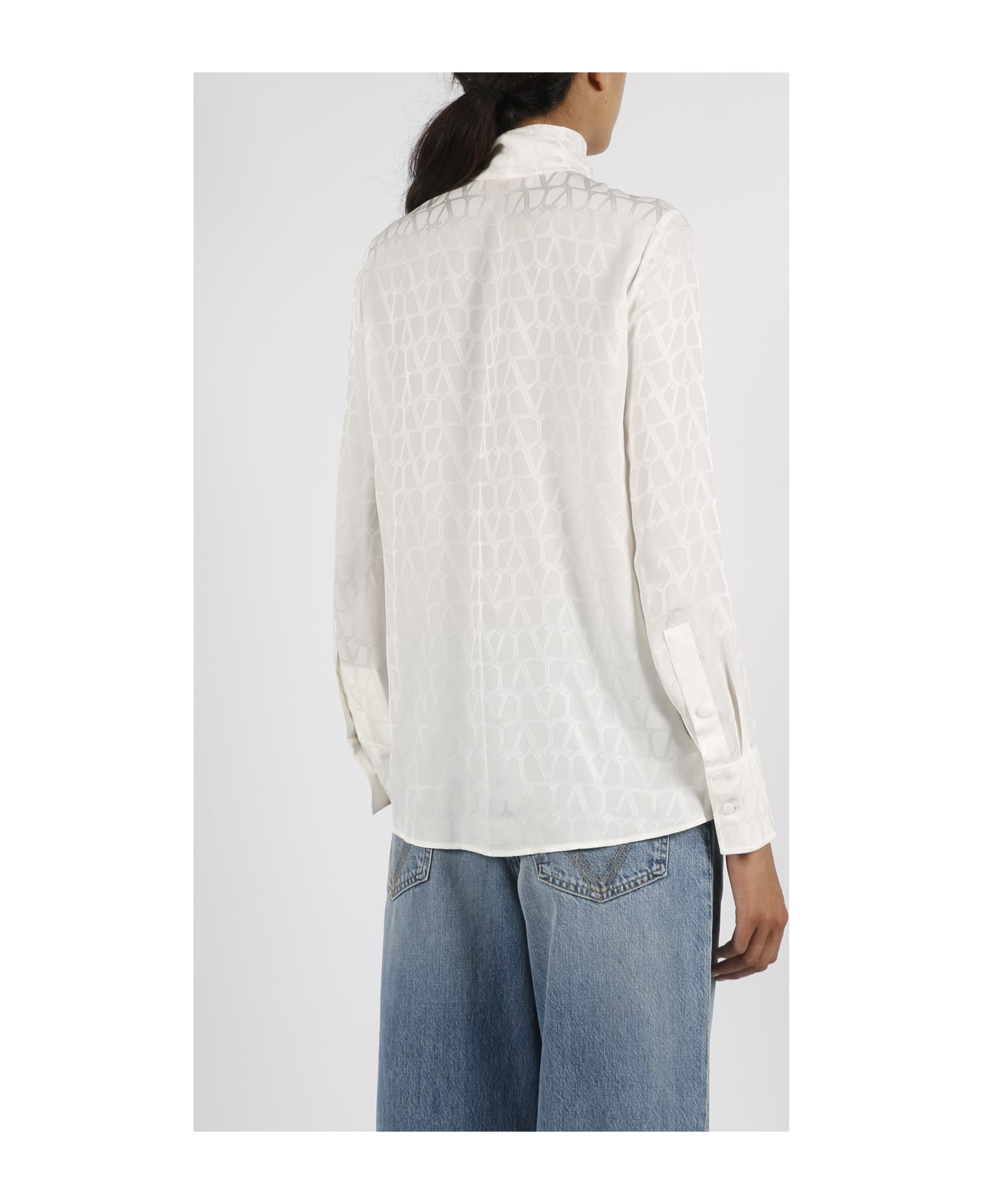 Valentino Toile Iconographe Silk Jacquard Blouse - Bianco ブラウス