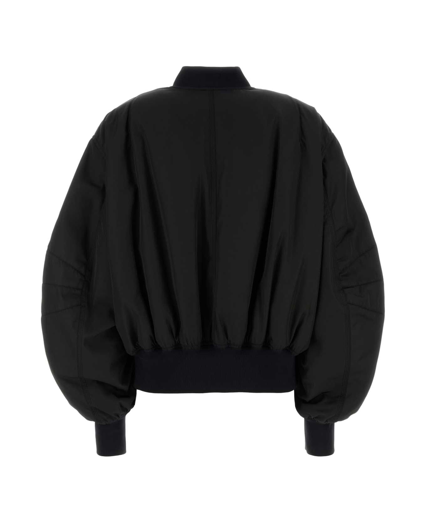 The Attico Black Polyester Oversize Bomber Jacket - Black