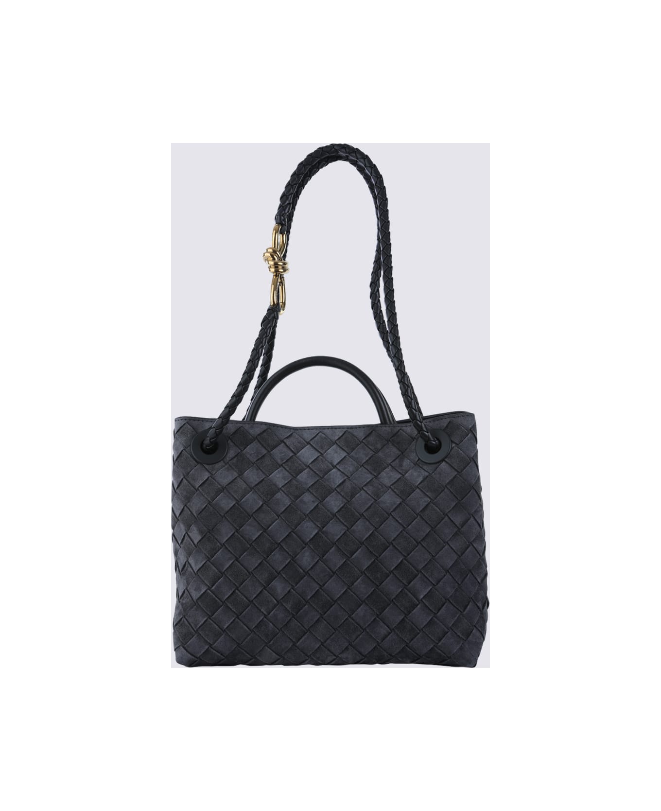 Bottega Veneta Black Leather Let
s Go Little One Top Handle Bag - GRAPHITE-MBGRAPHITE