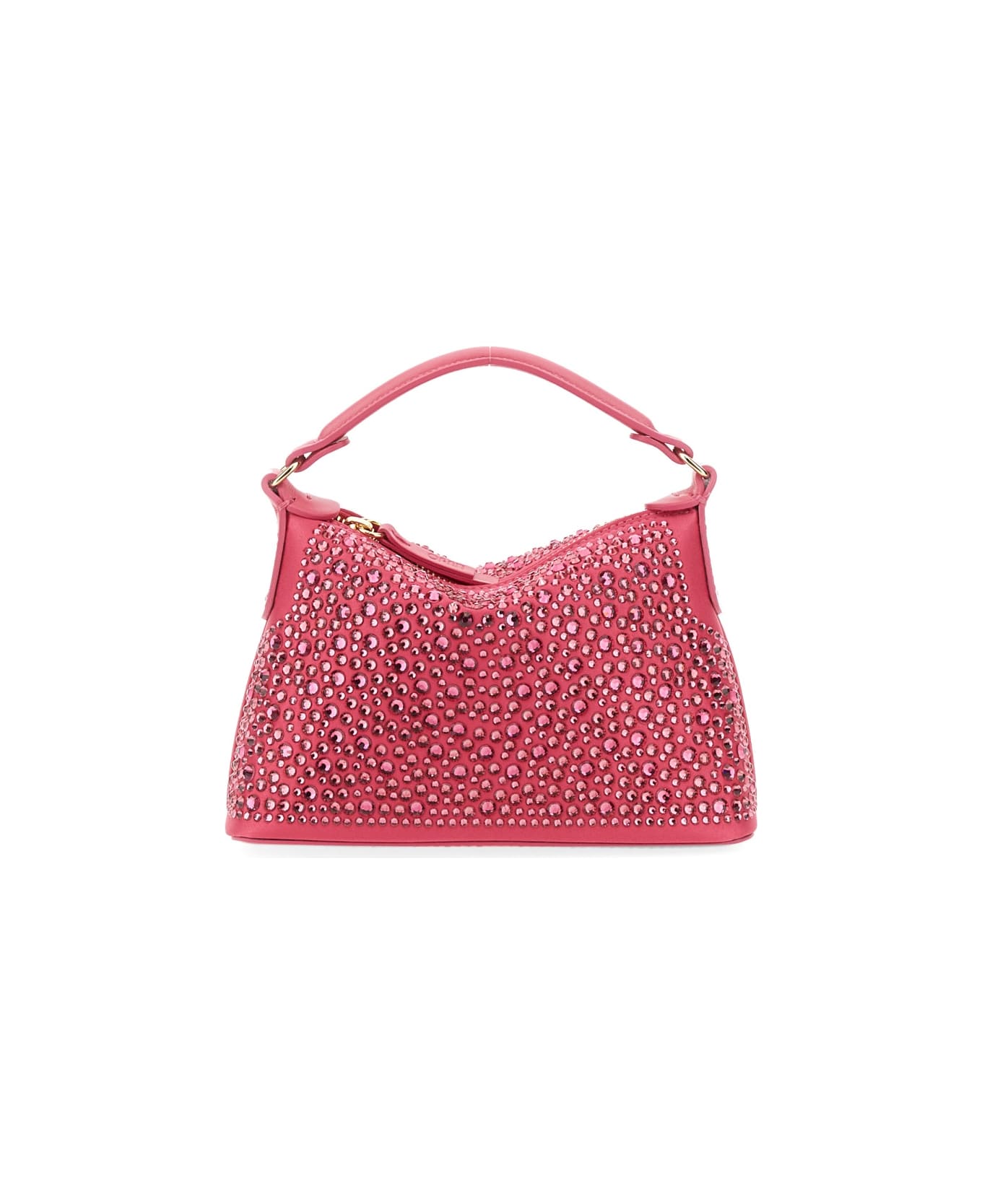 Liu-Jo Mini Hobo Bag With Rhinestones - FUCHSIA