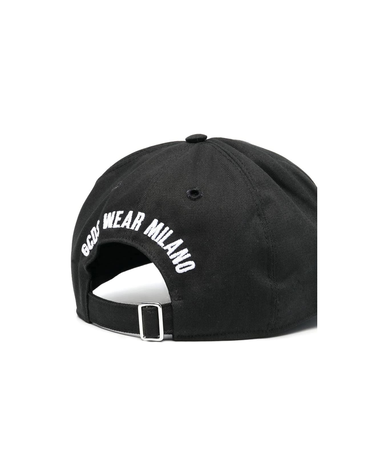 GCDS Mini Hat With Logo - Black