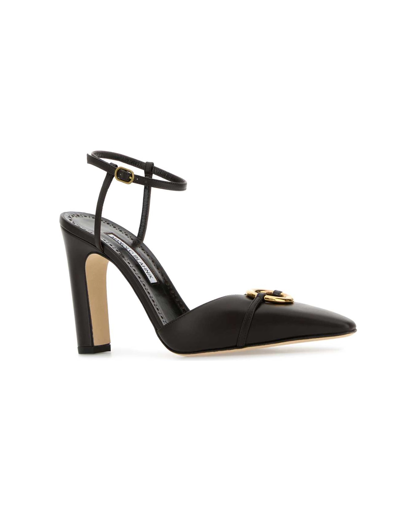 Manolo Blahnik Dark Brown Leather Querelle Pumps - DBRW