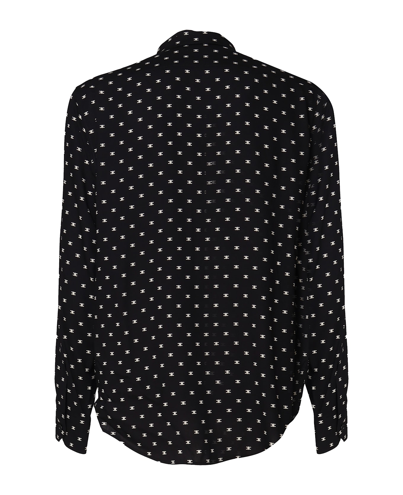 Celine Printed Viscose Loose Shirt - Black