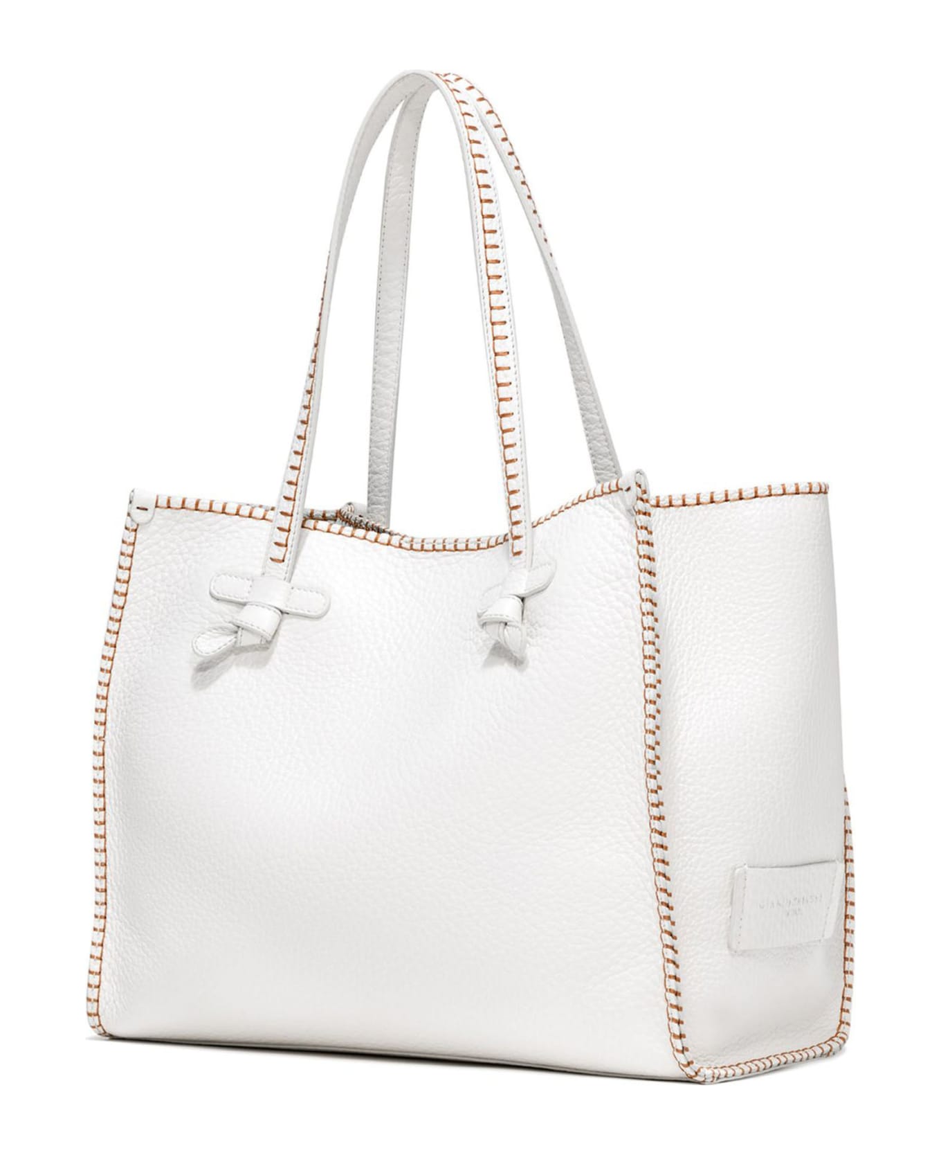 Gianni Chiarini White Soft Leather Shopping Bag - Bianco