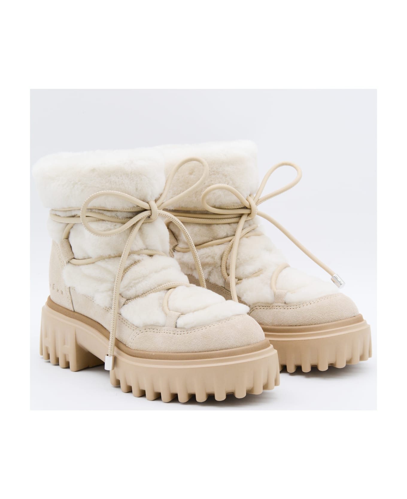 Hogan Cream Boots - White
