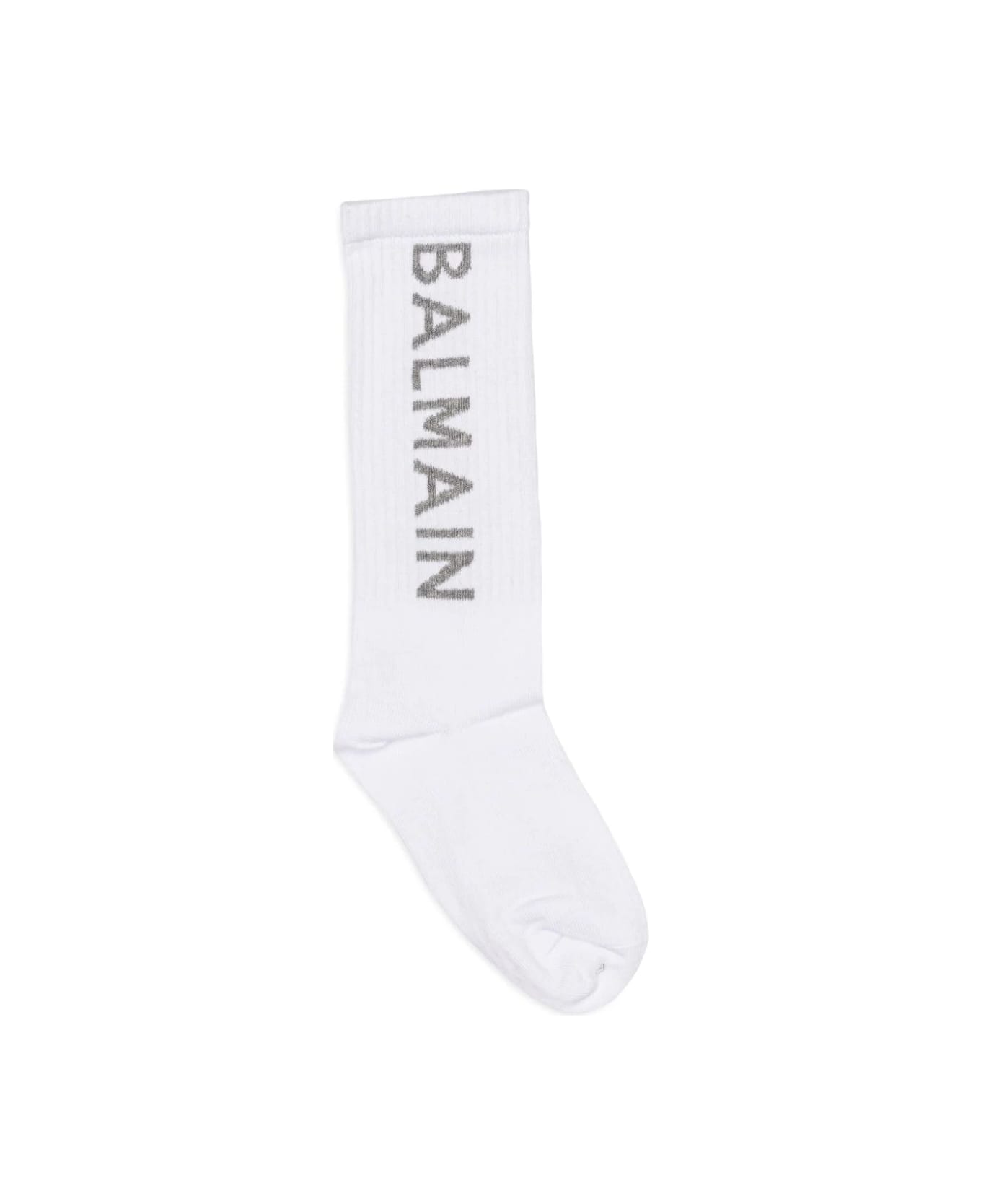 Balmain Calzini Con Logo - White