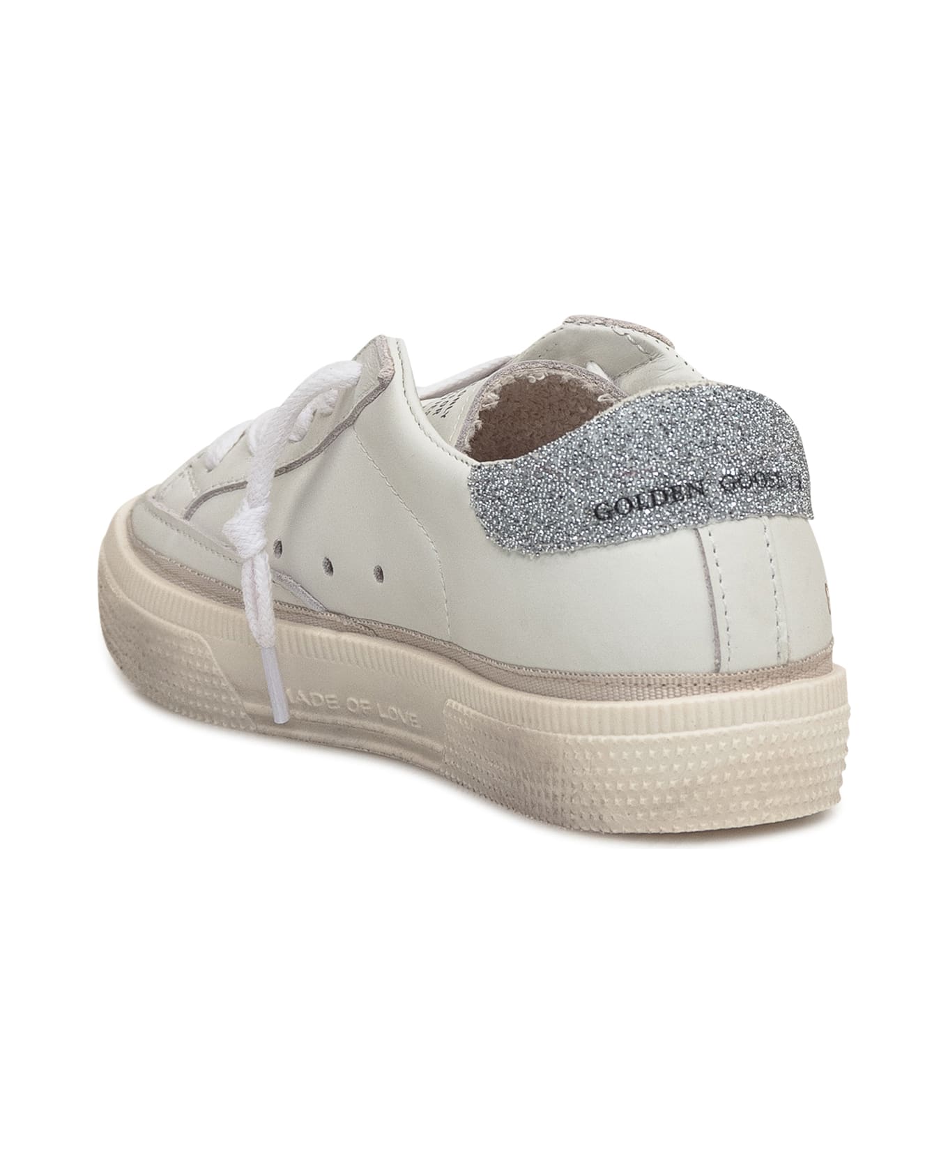 Golden Goose May Upper Sneaker - WHITE/SILVER