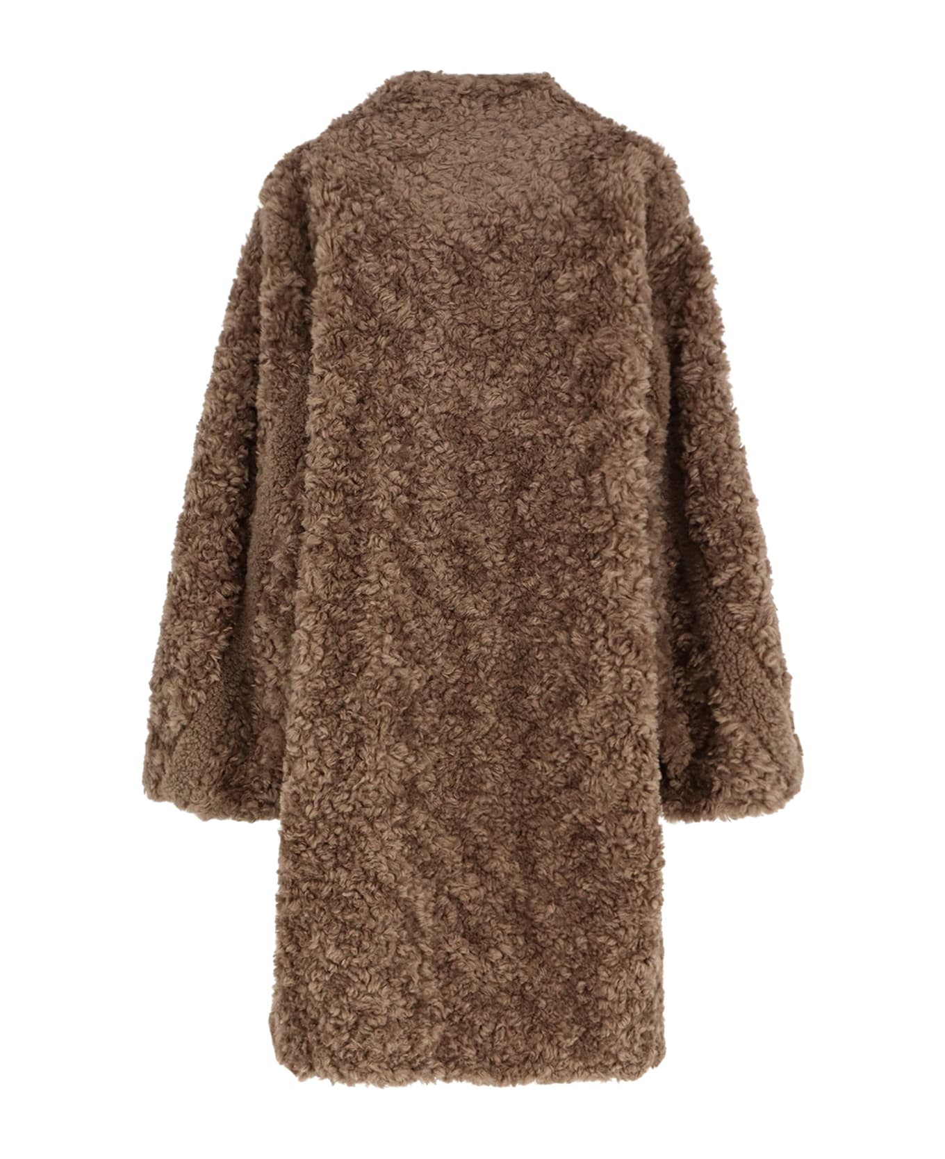 Hugo Boss Faux Fur Coat - OPEN BROWN