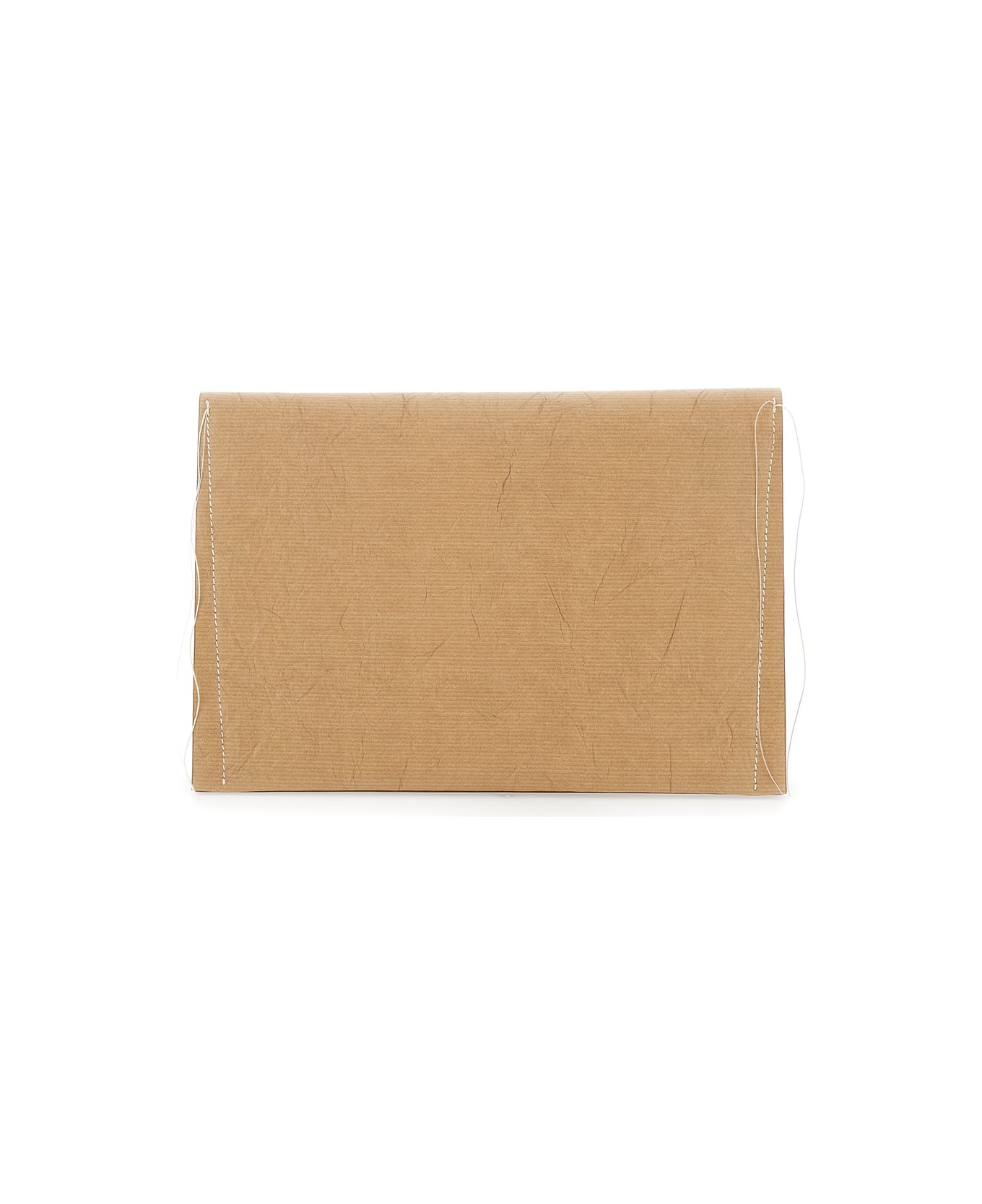 Givenchy Beige Clutch Bag With Crinkled Effect And Logo Lettering On The Front In Leather Woman - Beige