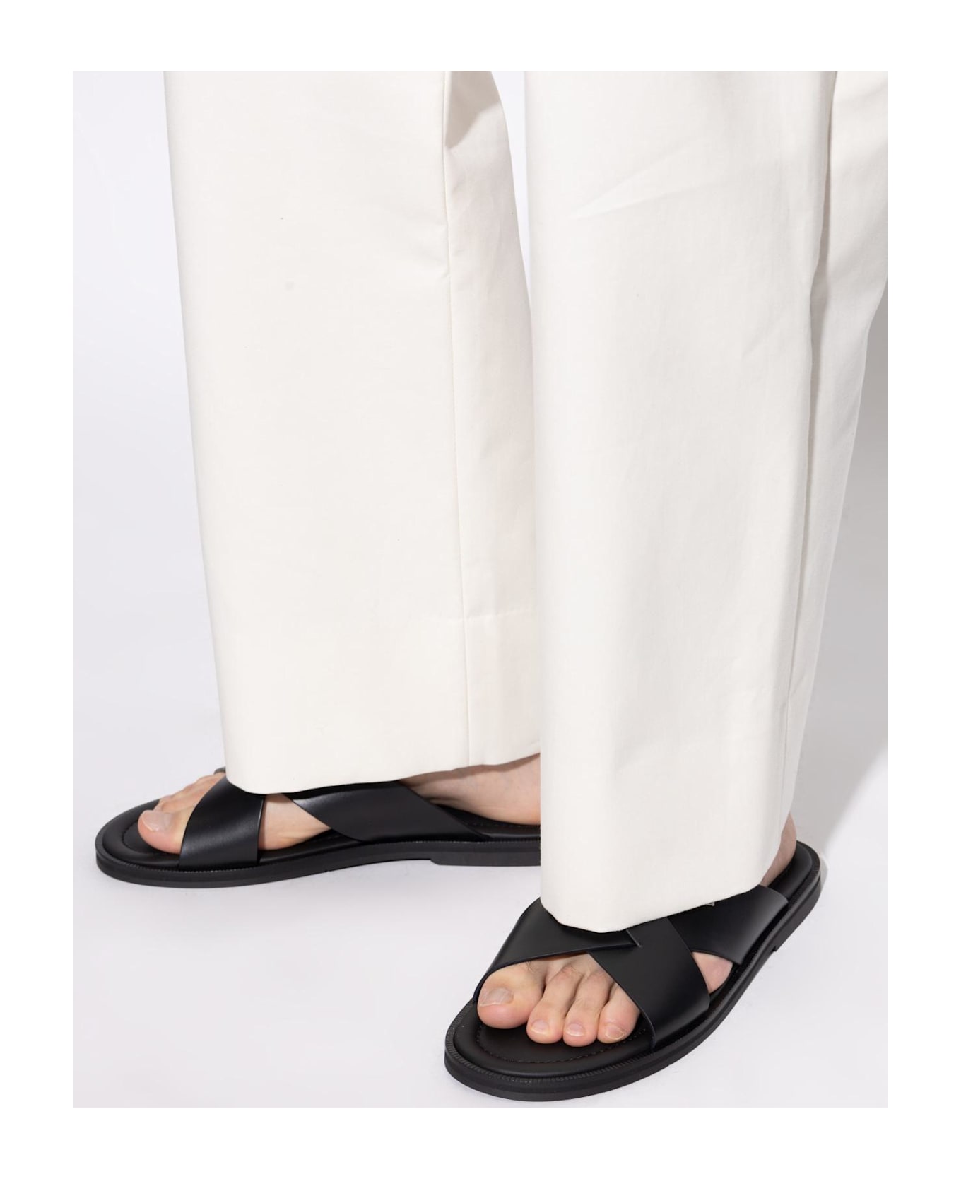 Bally Leather Slides Glorany - Black