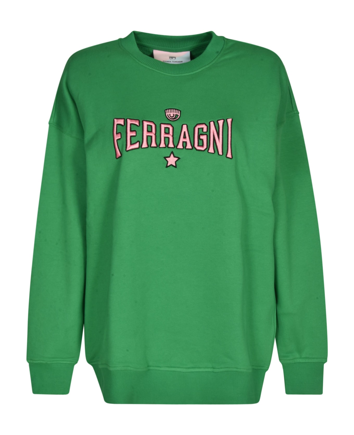 Chiara Ferragni Light Diagonal Fleece Shoulder Bag - Bright Green