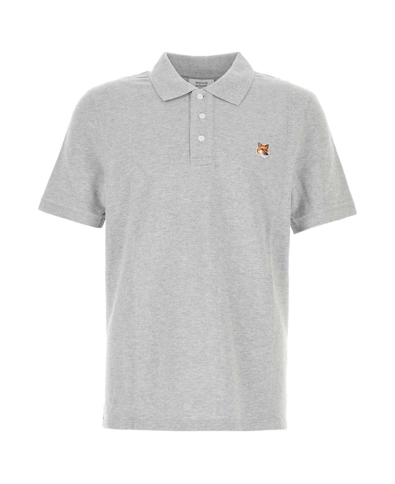 Maison Kitsuné Grey Piquet Polo Shirt - GREY