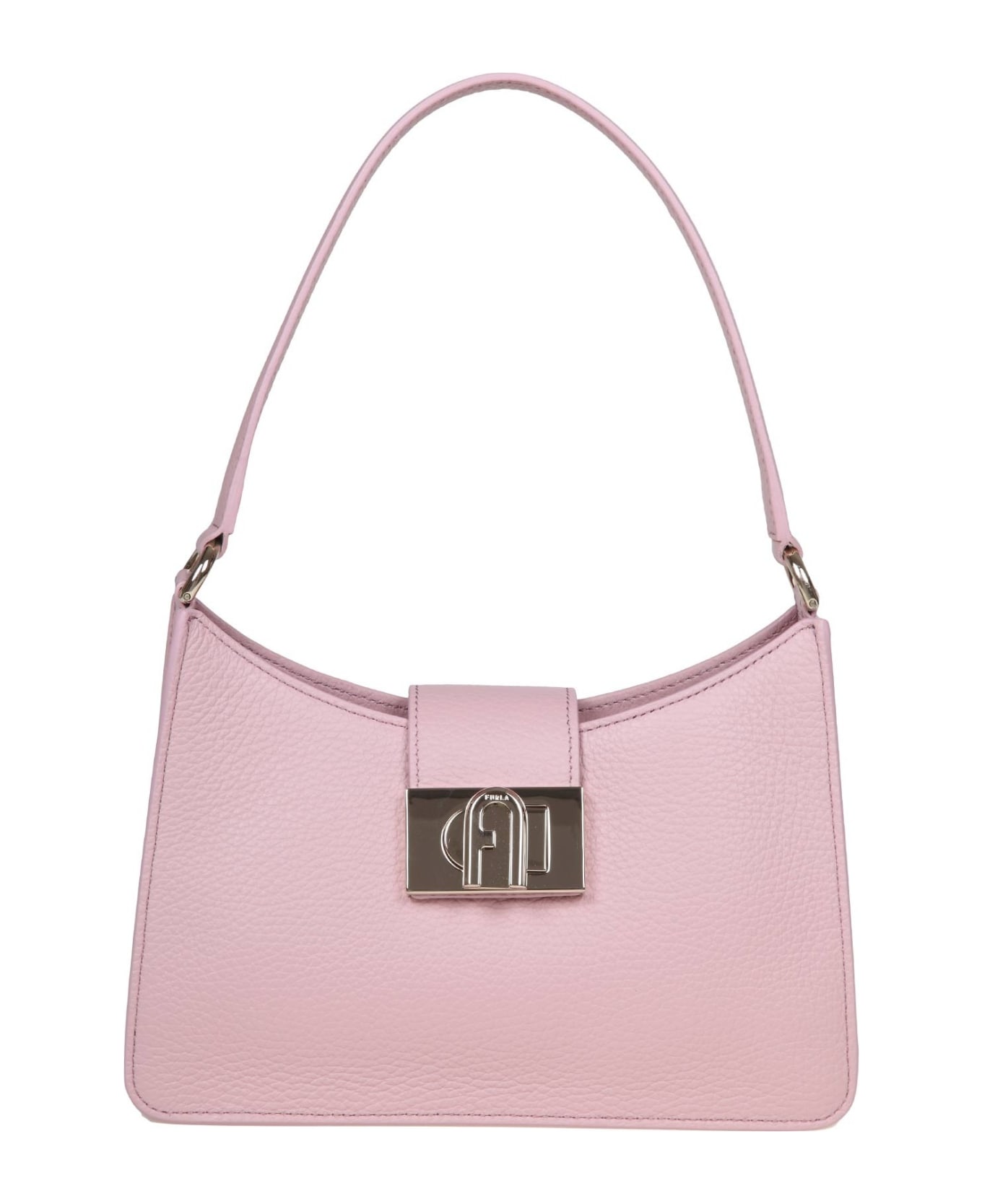 Furla 1927 S Shoulder Bag In Pink Soft Leather - Gold