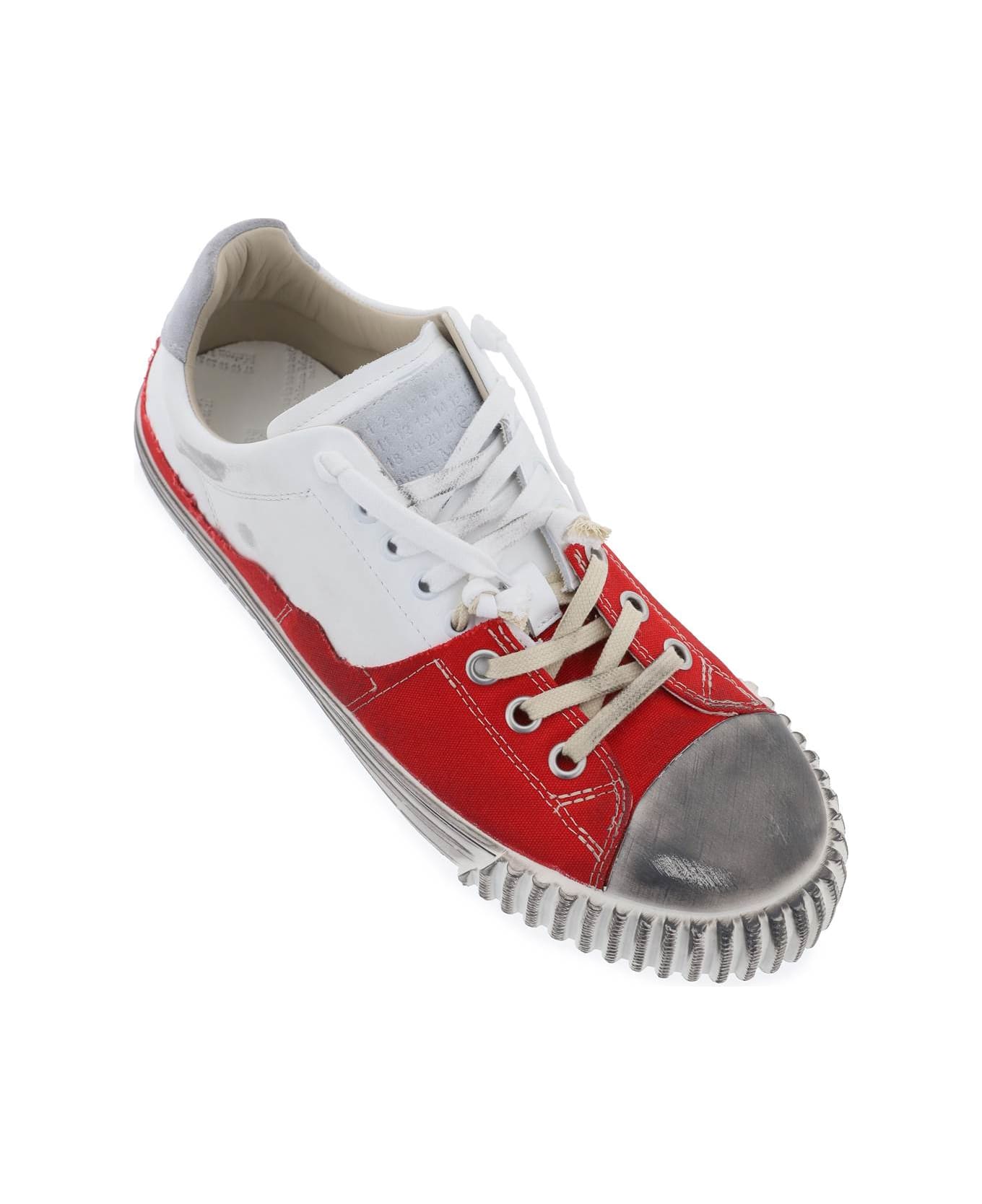 Maison Margiela New Evolution Panelled Sneakers - RED WHITE (White)