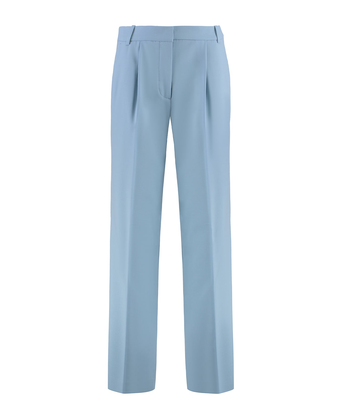 Calvin Klein Wool Blend Wide-leg Trousers - Light Blue