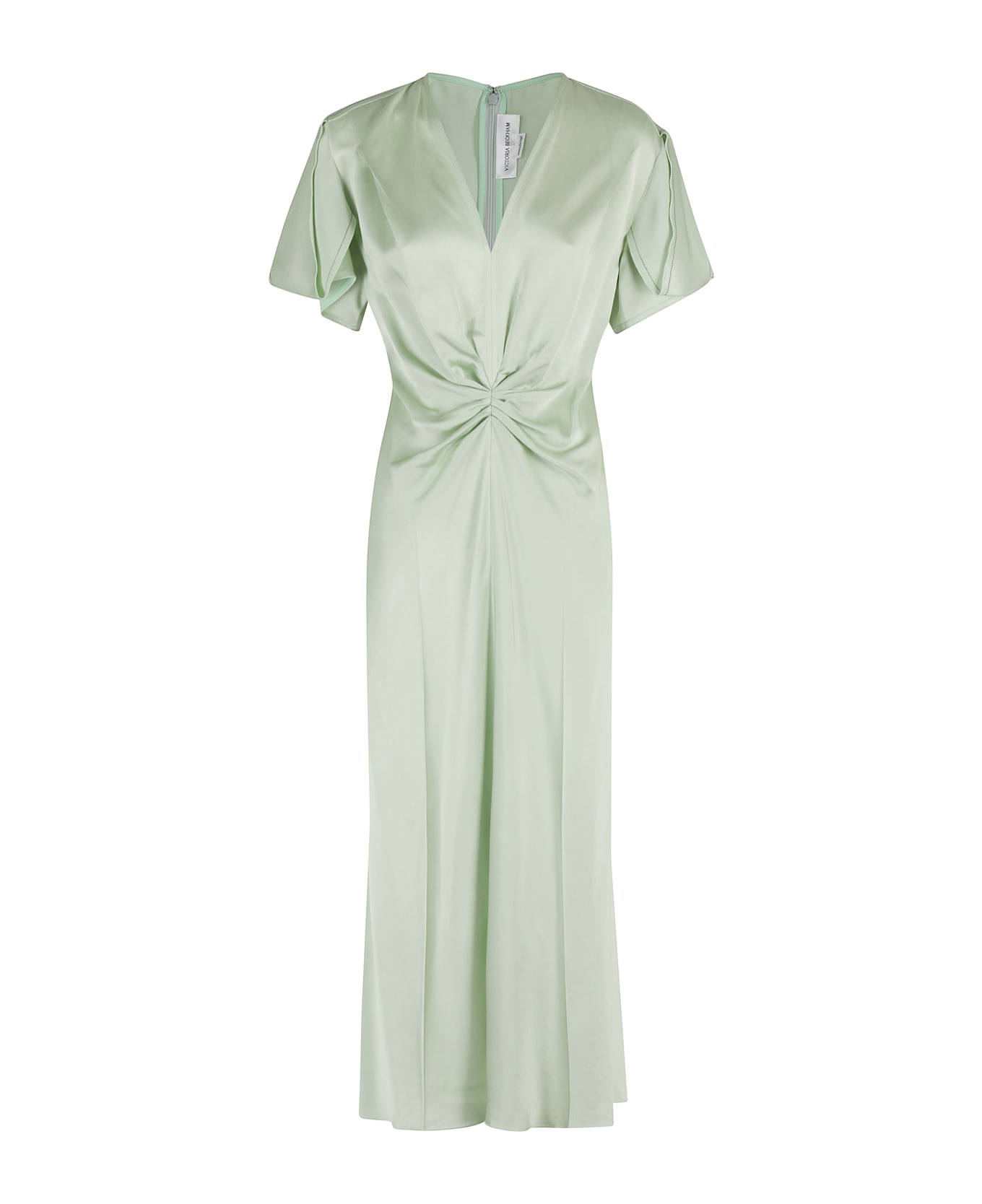 Victoria Beckham Gathered V Neck Midi Dress