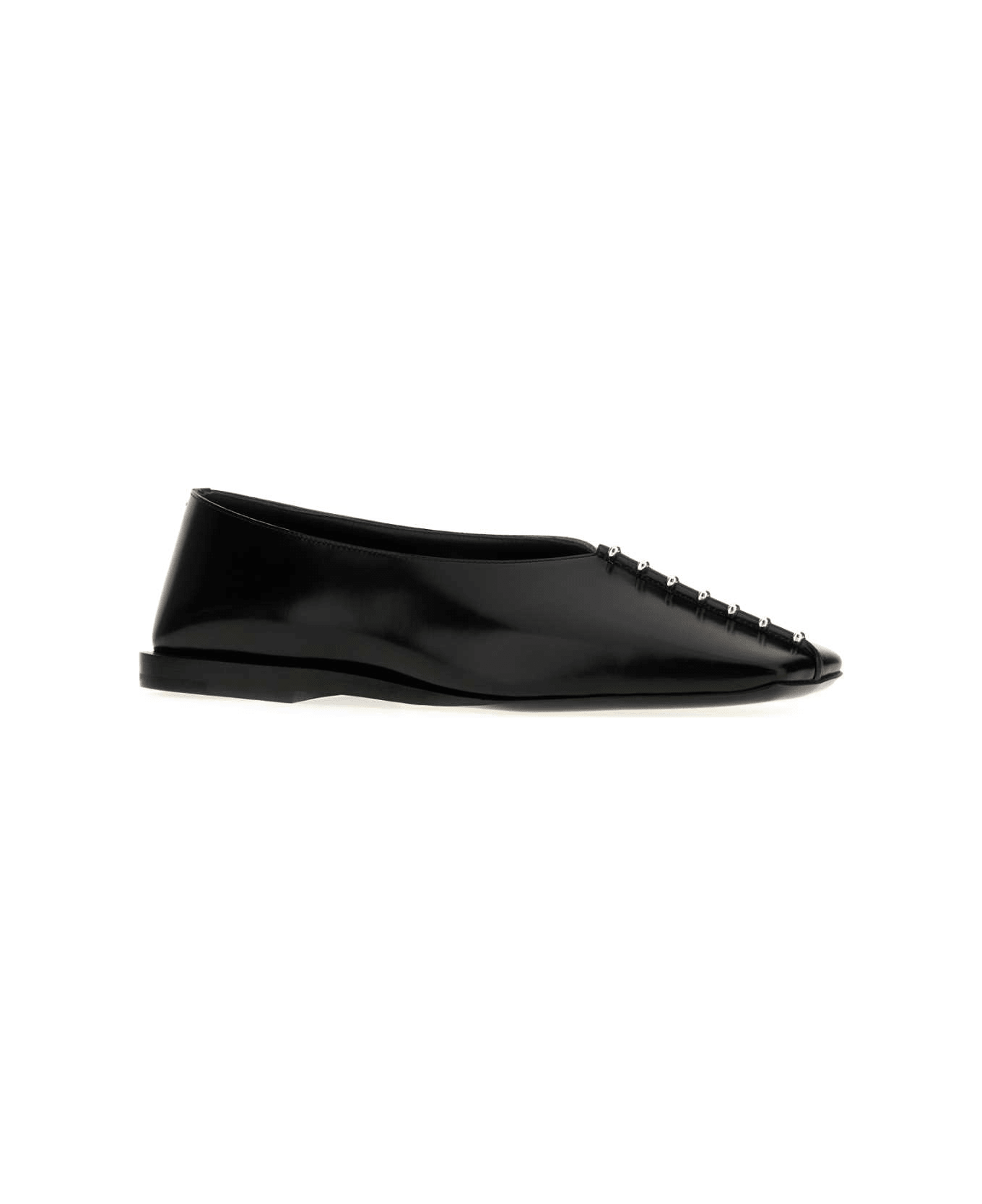 Jil Sander Black Leather Ballerinas - BLACK