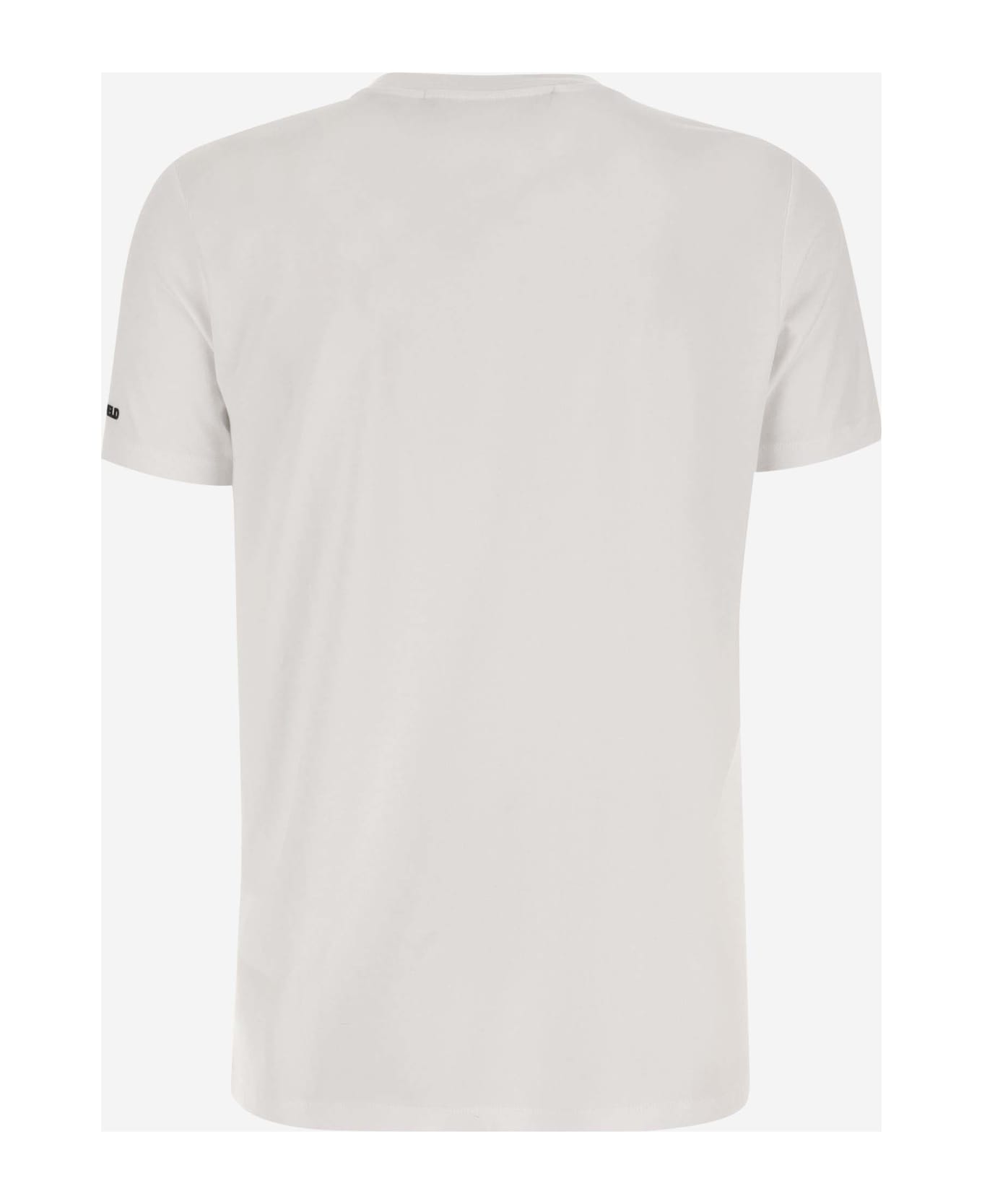 Karl Lagerfeld Stretch Cotton T-shirt With Logo - White シャツ