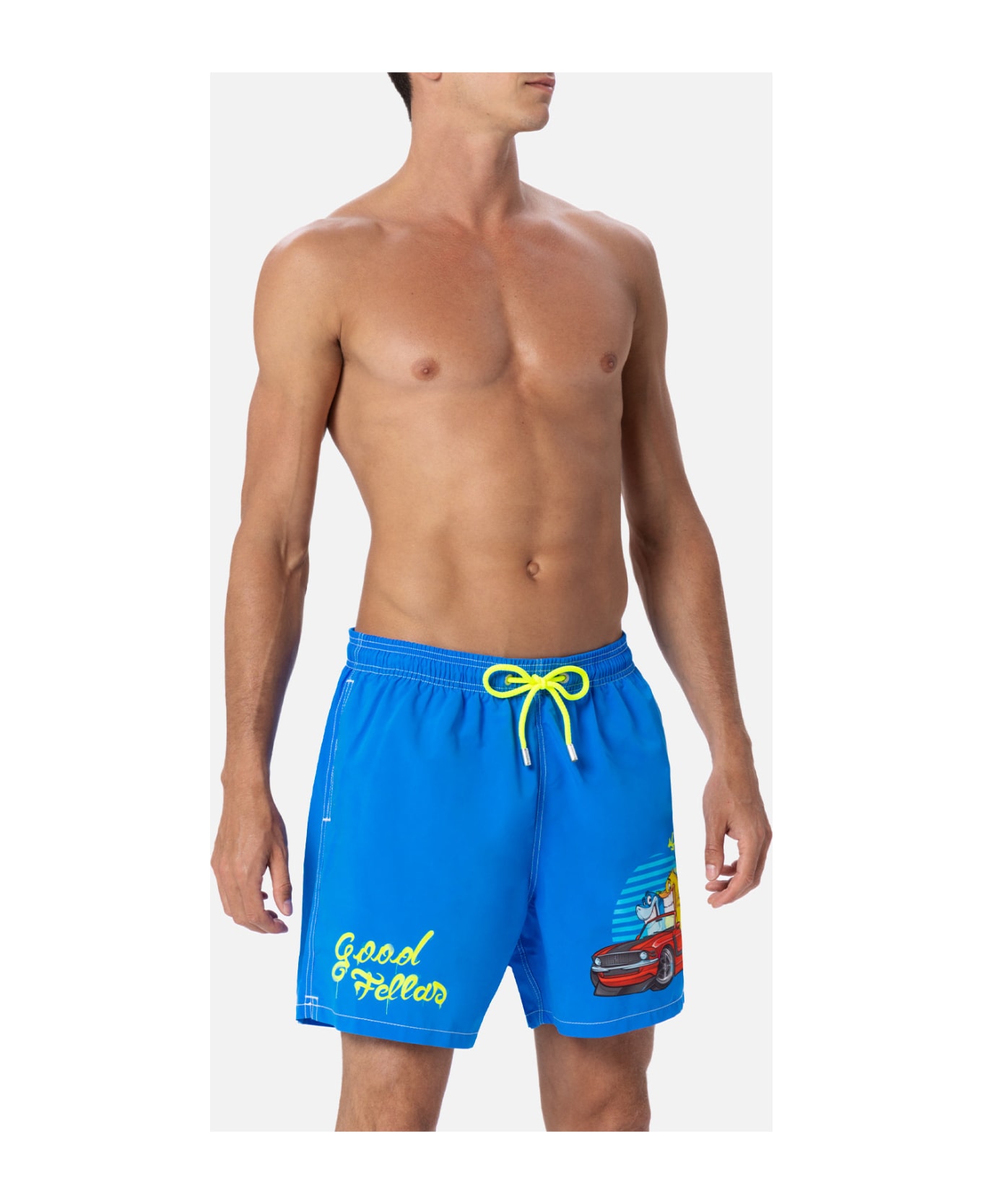 MC2 Saint Barth Man Mid-length Gustavia Swim-shorts With Cryptopuppets Placed Print| Cryptopuppets Special Edition - SKY