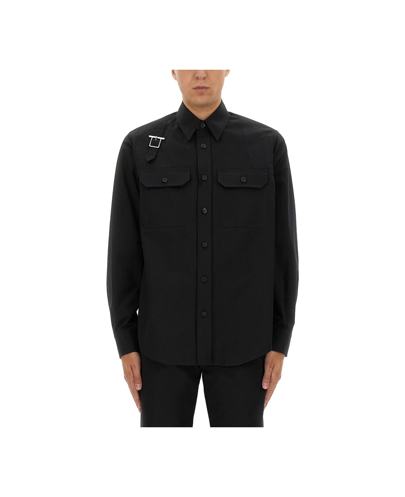 Alexander McQueen Jacket-shirt "harness" - BLACK