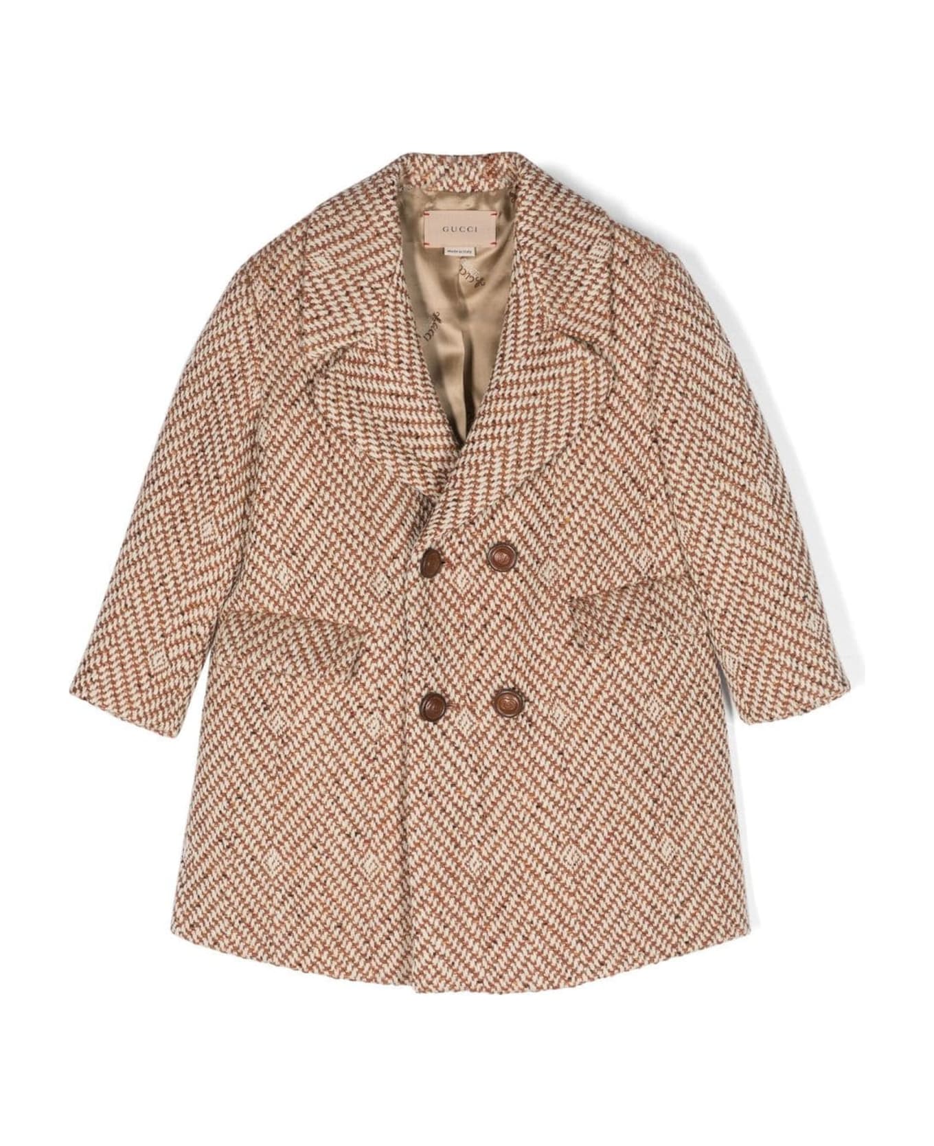 Gucci Brown Cotton Coat - BEIGE