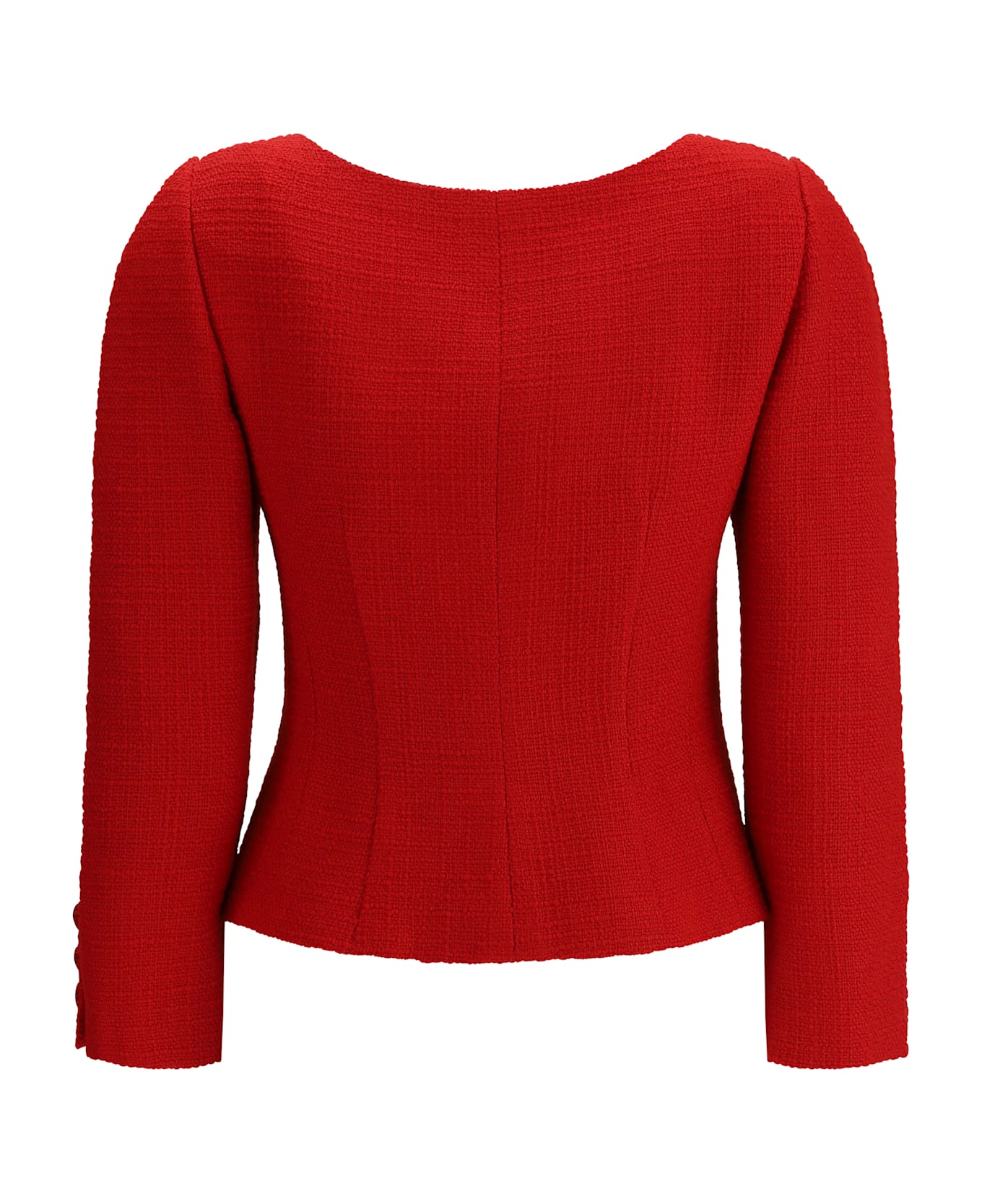 Valentino Short Jacket In Plain Wool Tweed