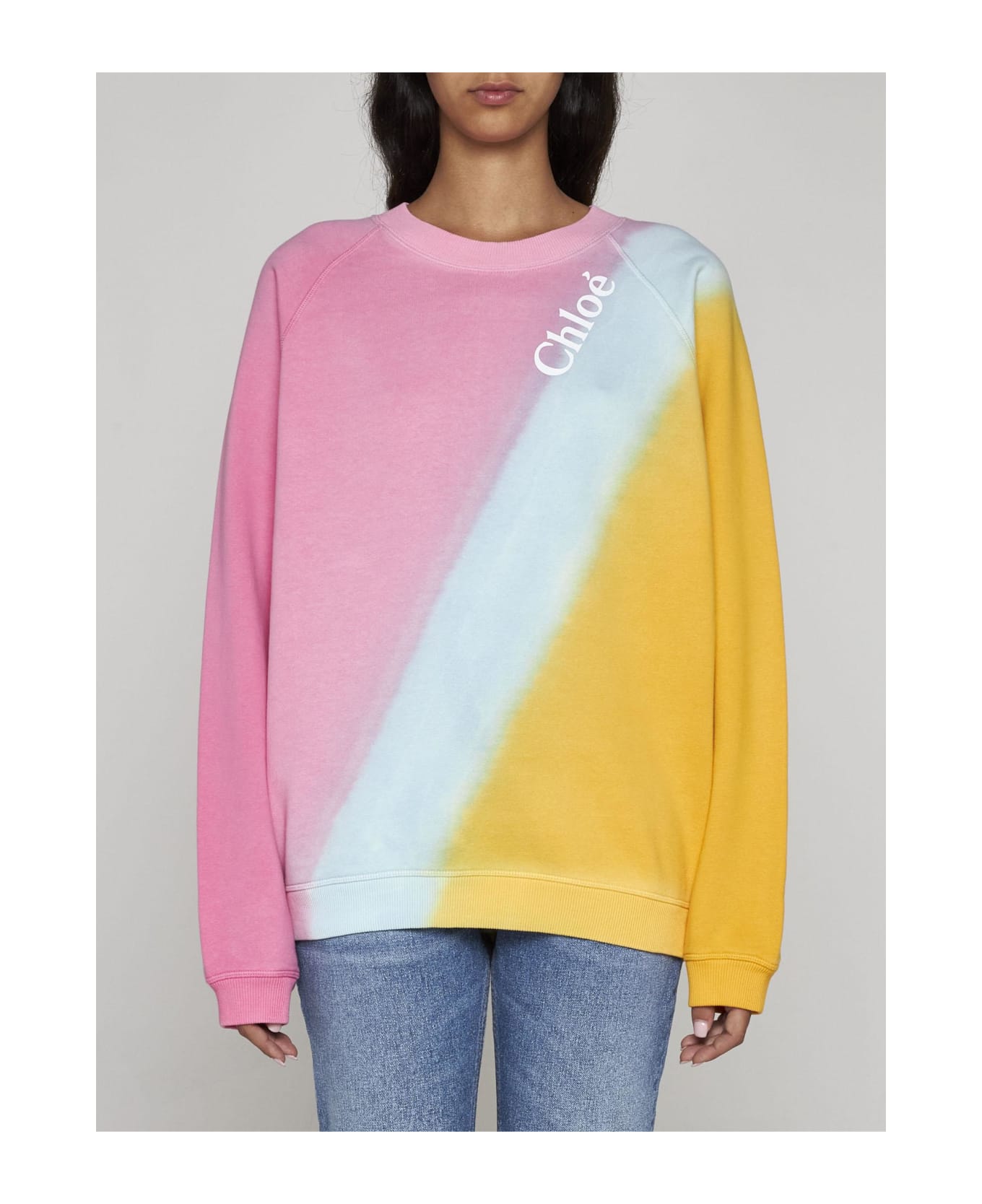 Chloé Cotton Sweatshirt - Multicolor Pink