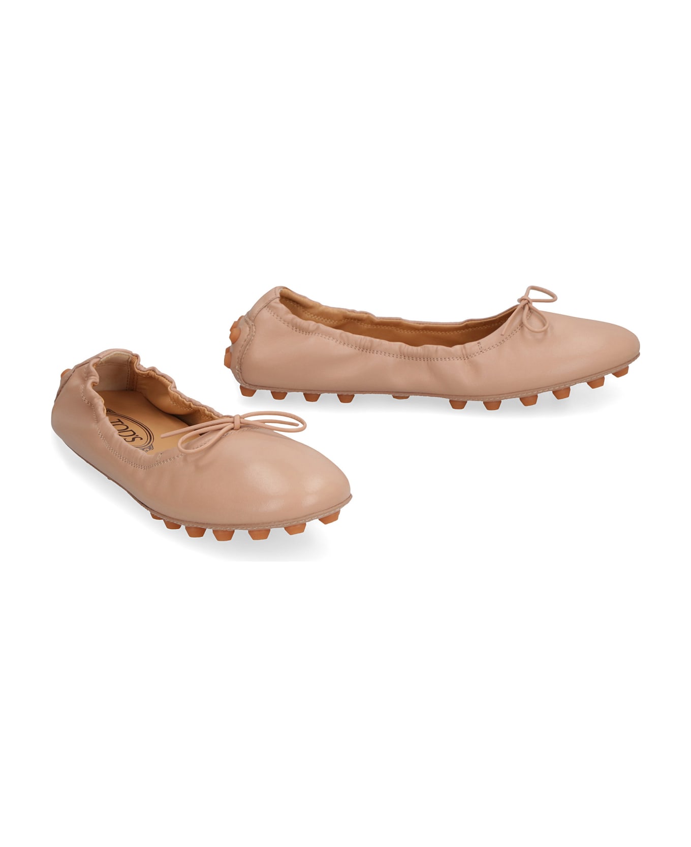 Tod's Bubble Leather Ballet Flats - skin