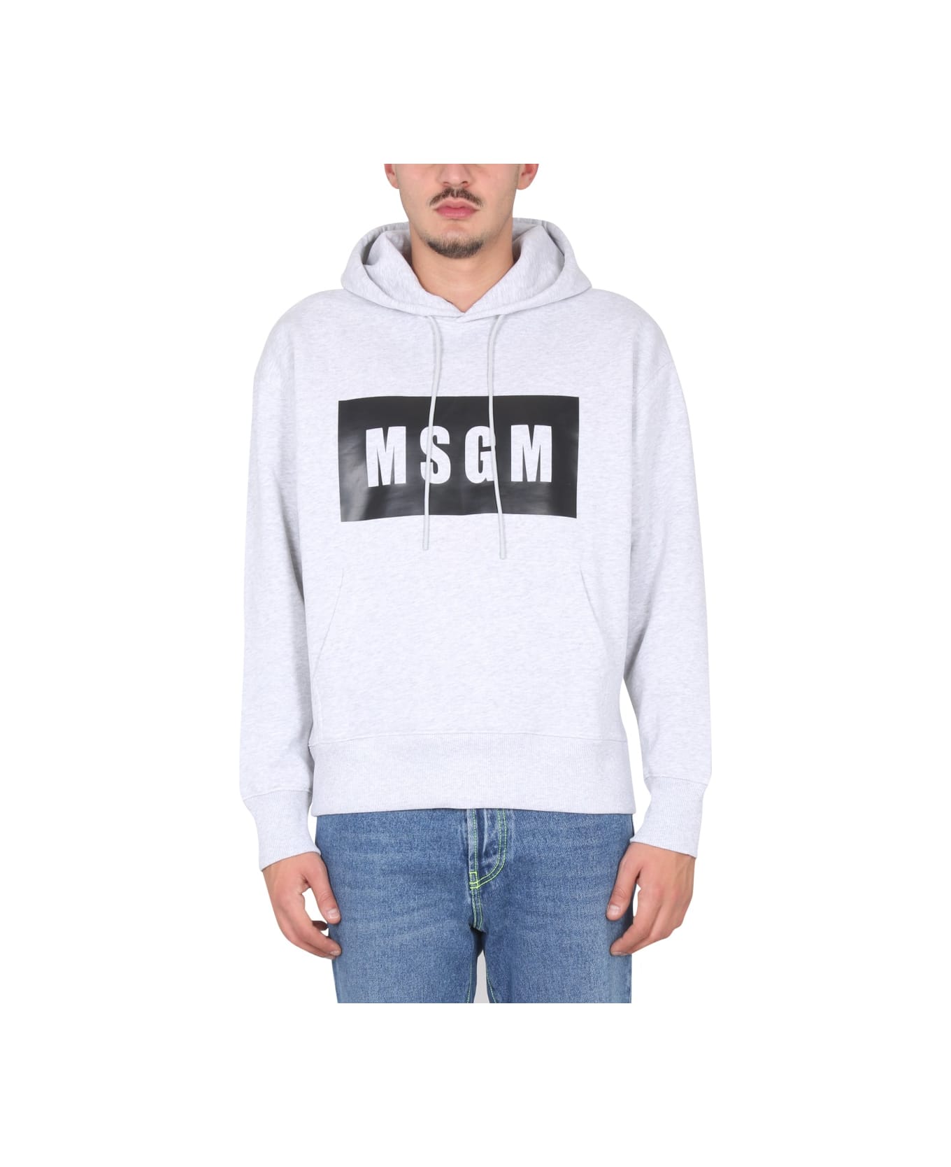 MSGM Sweatshirt With Logo Box - GREY