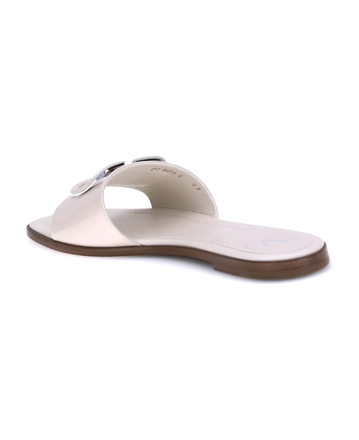 Valentino Garavani Patent Leathe Vlogo Slide Sandals