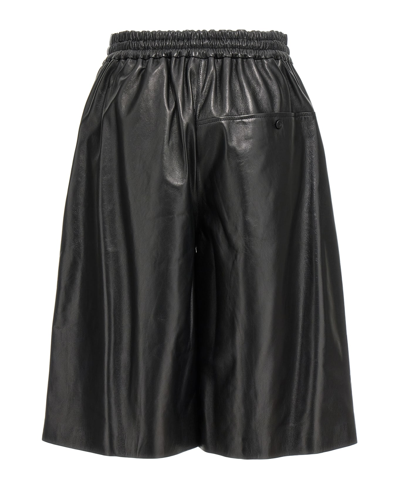 Jil Sander Black Leather Shorts - Black ショートパンツ