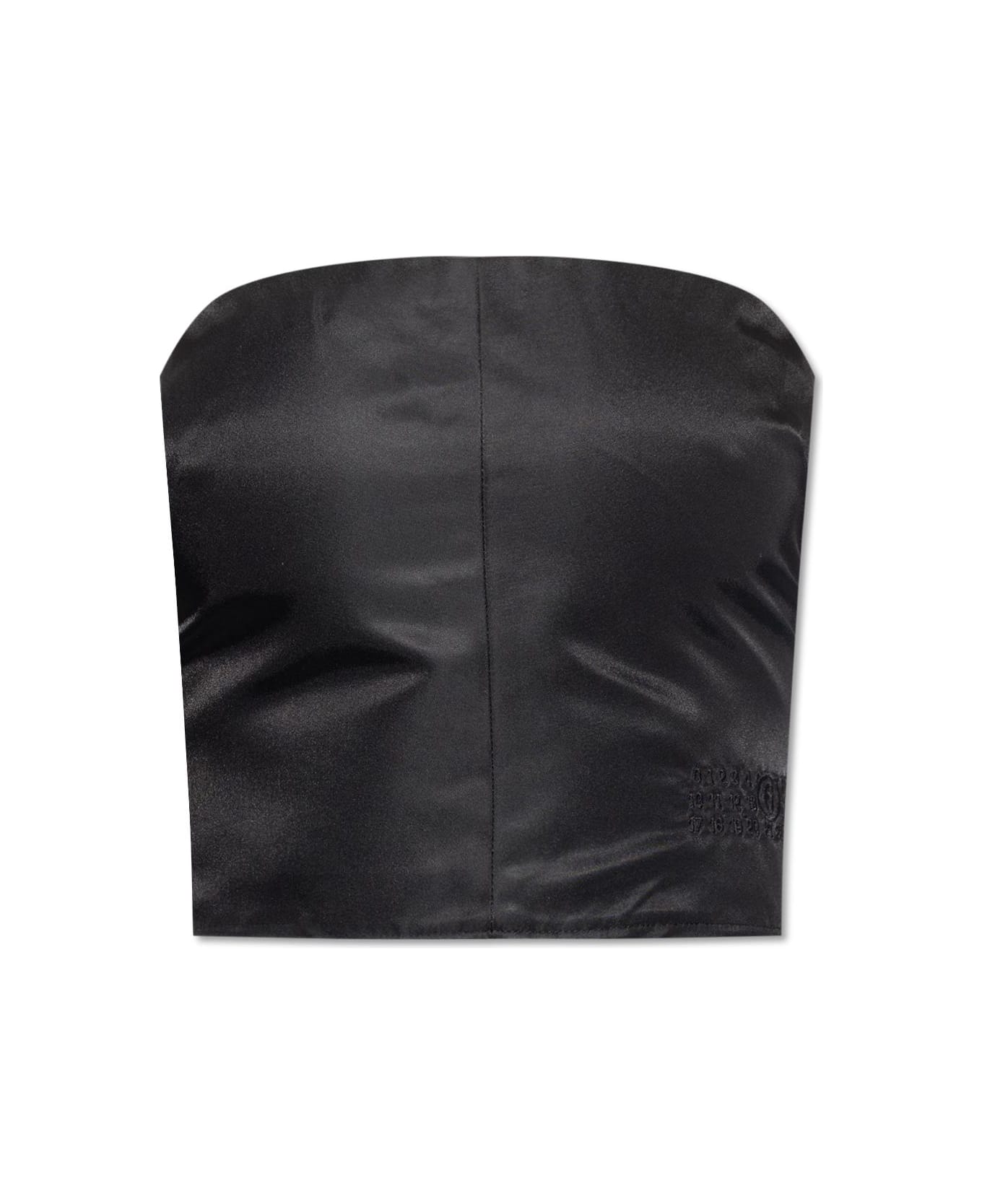 MM6 Maison Margiela Top With Denuded Shoulders - BLACK