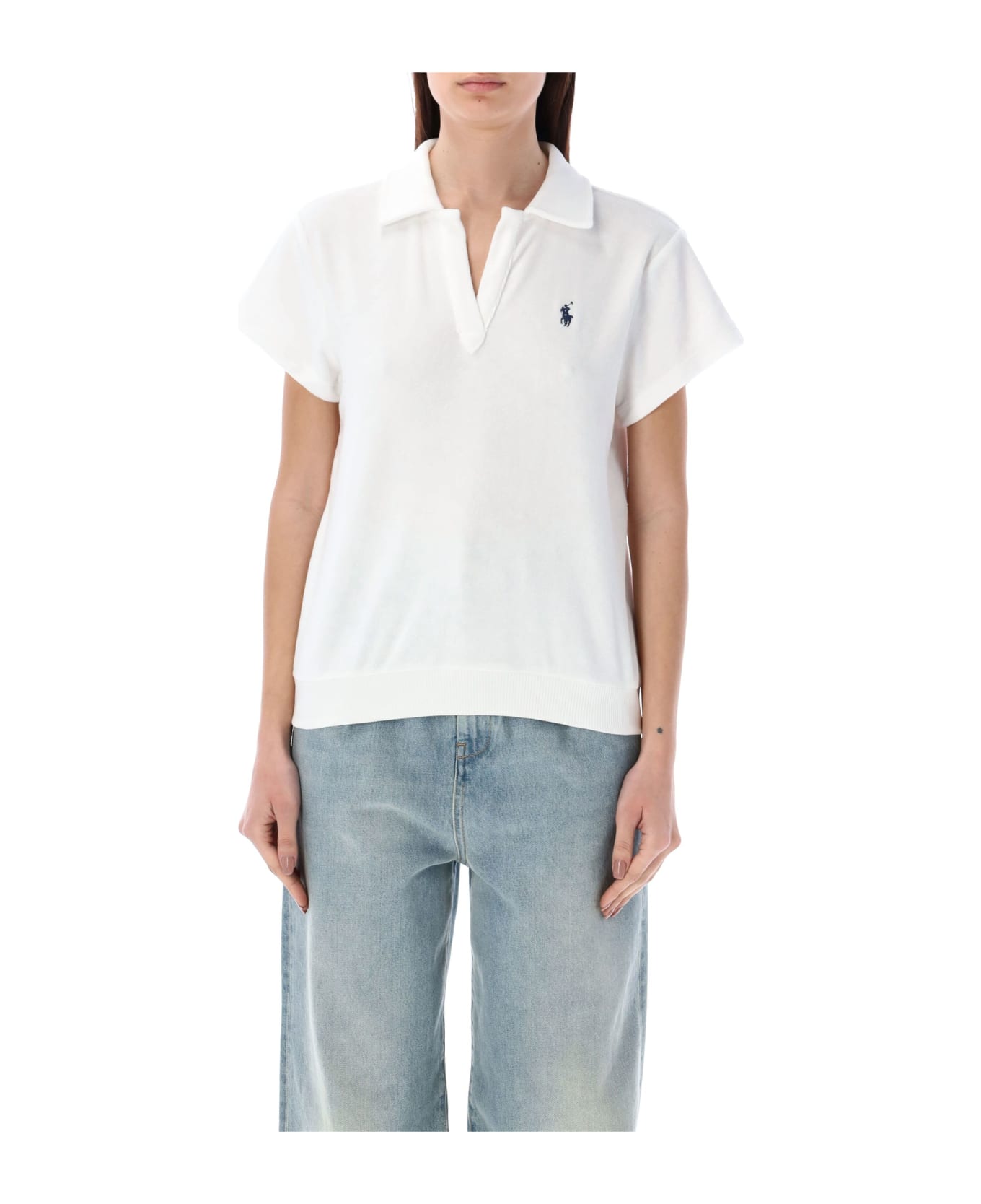Polo Ralph Lauren Shrunken Fit Terry Polo Shirt - WHITE