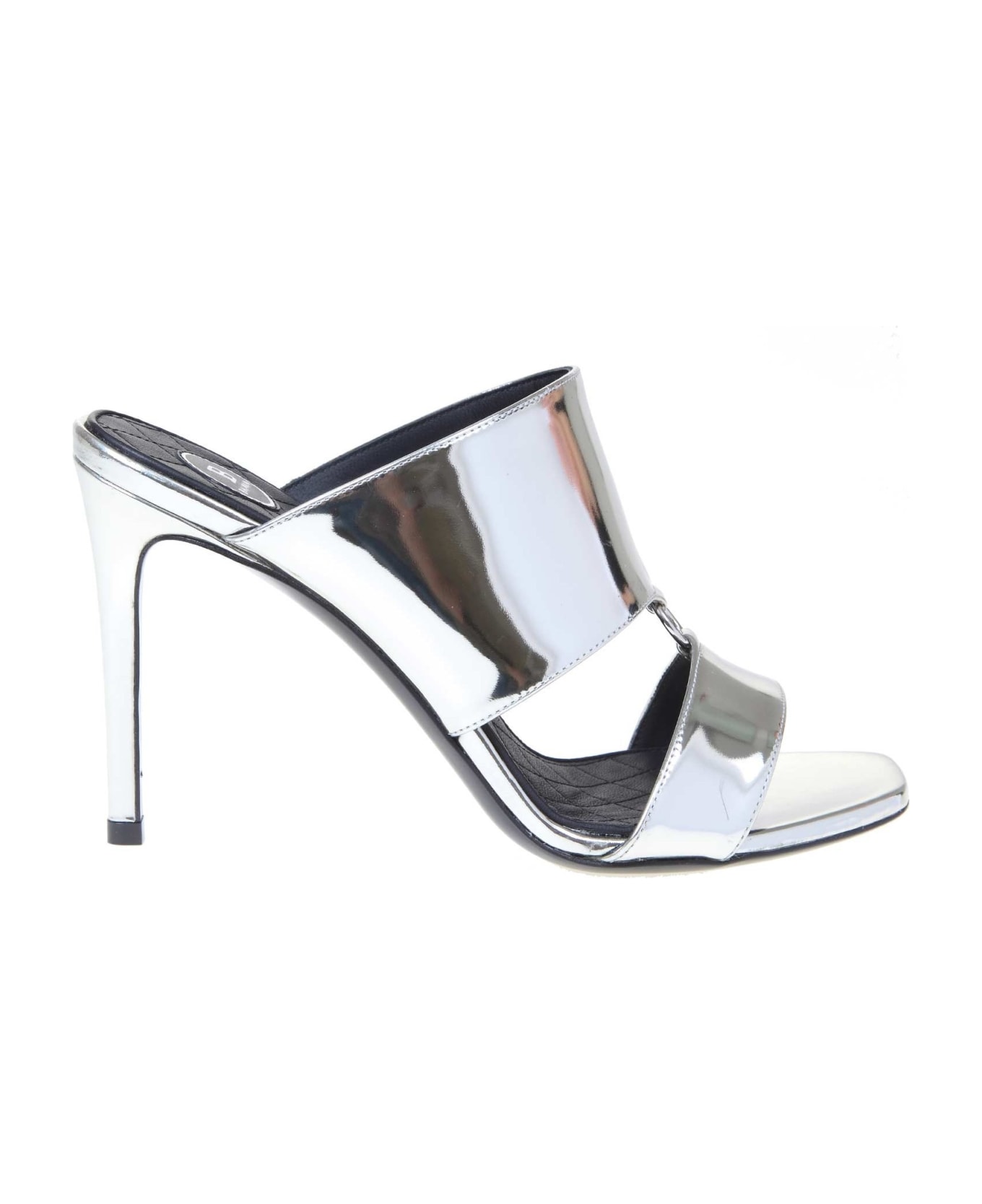 Balmain Sabot Paola Mirror In Mirror Effect Leather - Silver