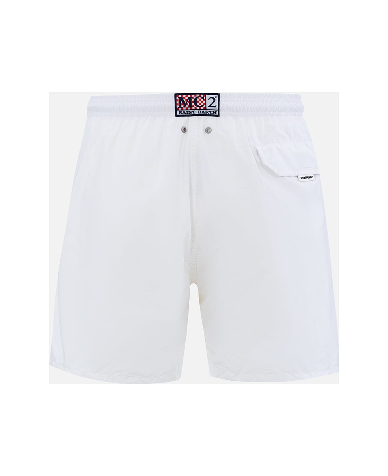 MC2 Saint Barth Man Lightweight Fabric White Swim Shorts Lighting Pantone | Pantone® Special Edition - WHITE