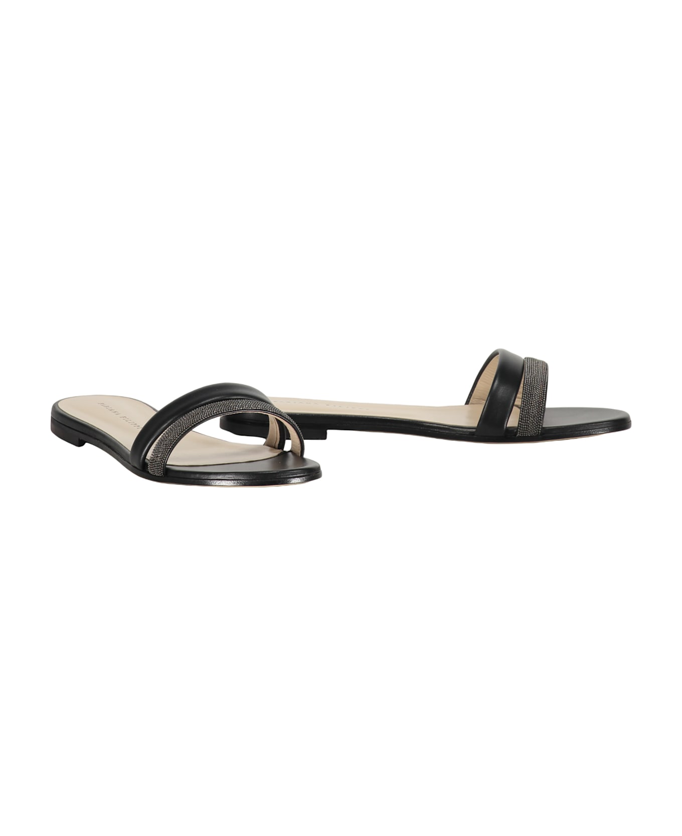 Fabiana Filippi Leather Slides - black