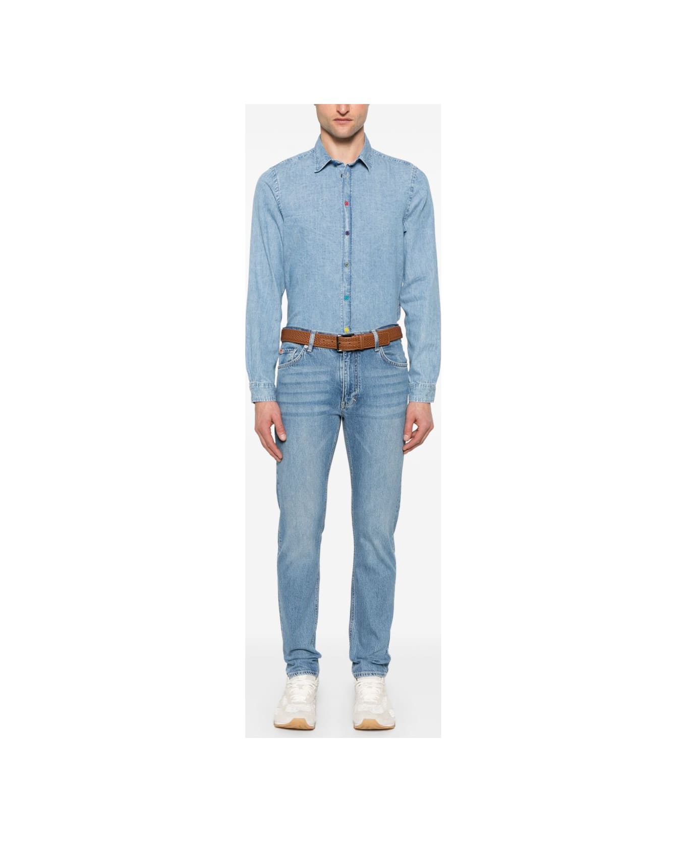 PS by Paul Smith Denim Cotton Shirt - Clear Blue