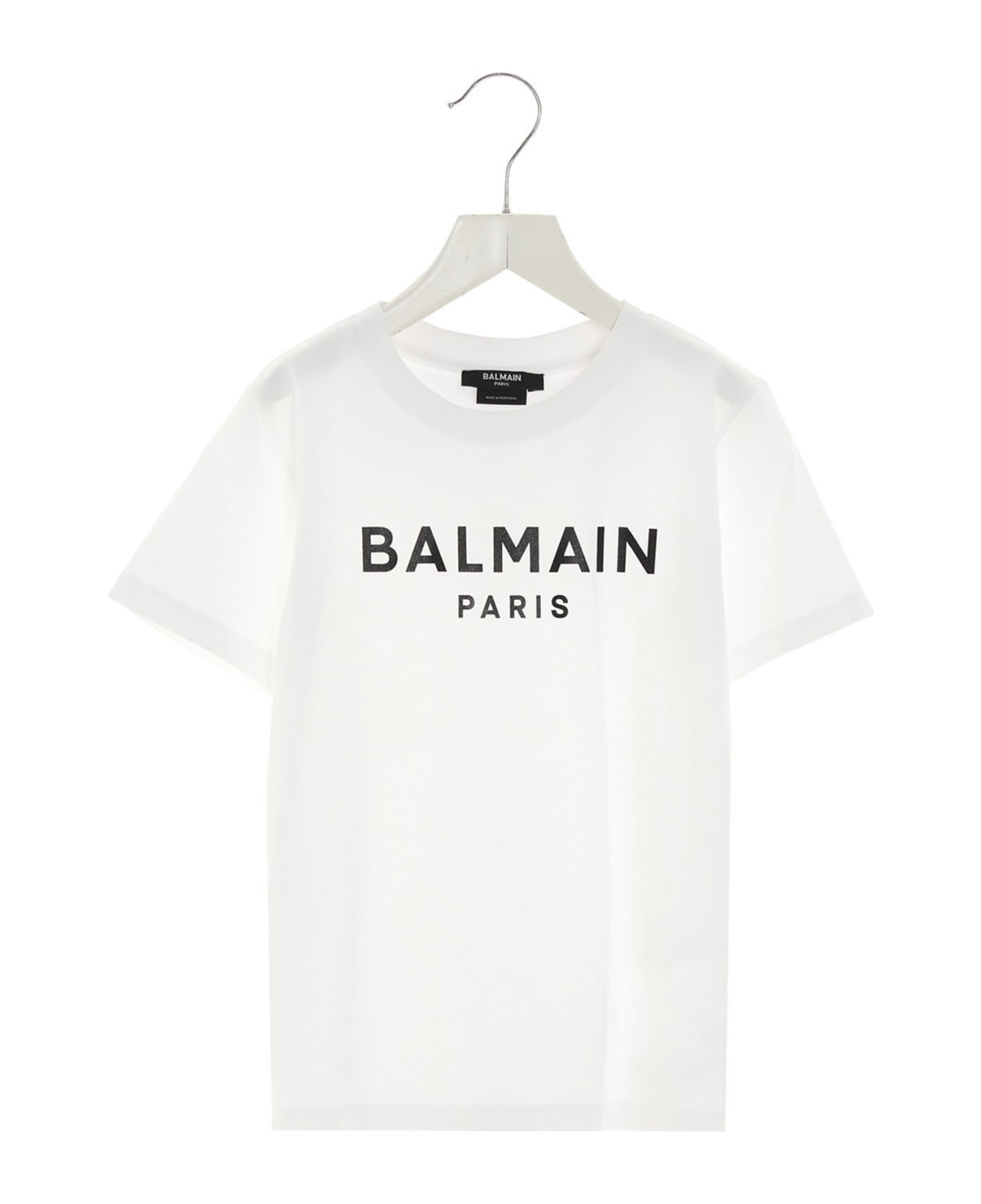 Balmain Logo Print T-shirt - White/Black