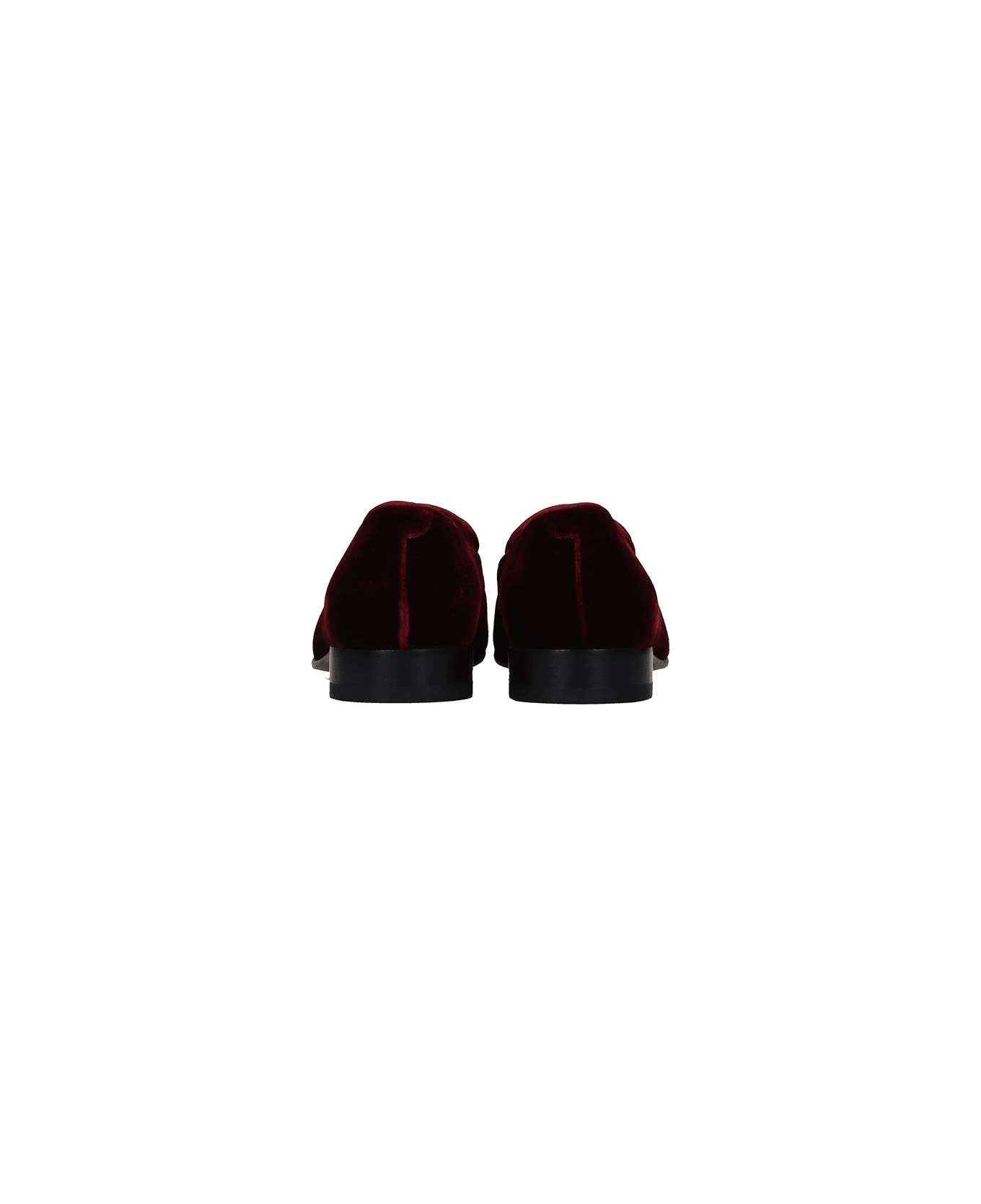 Malone Souliers Loafers In Bordeaux Velvet - bordeaux
