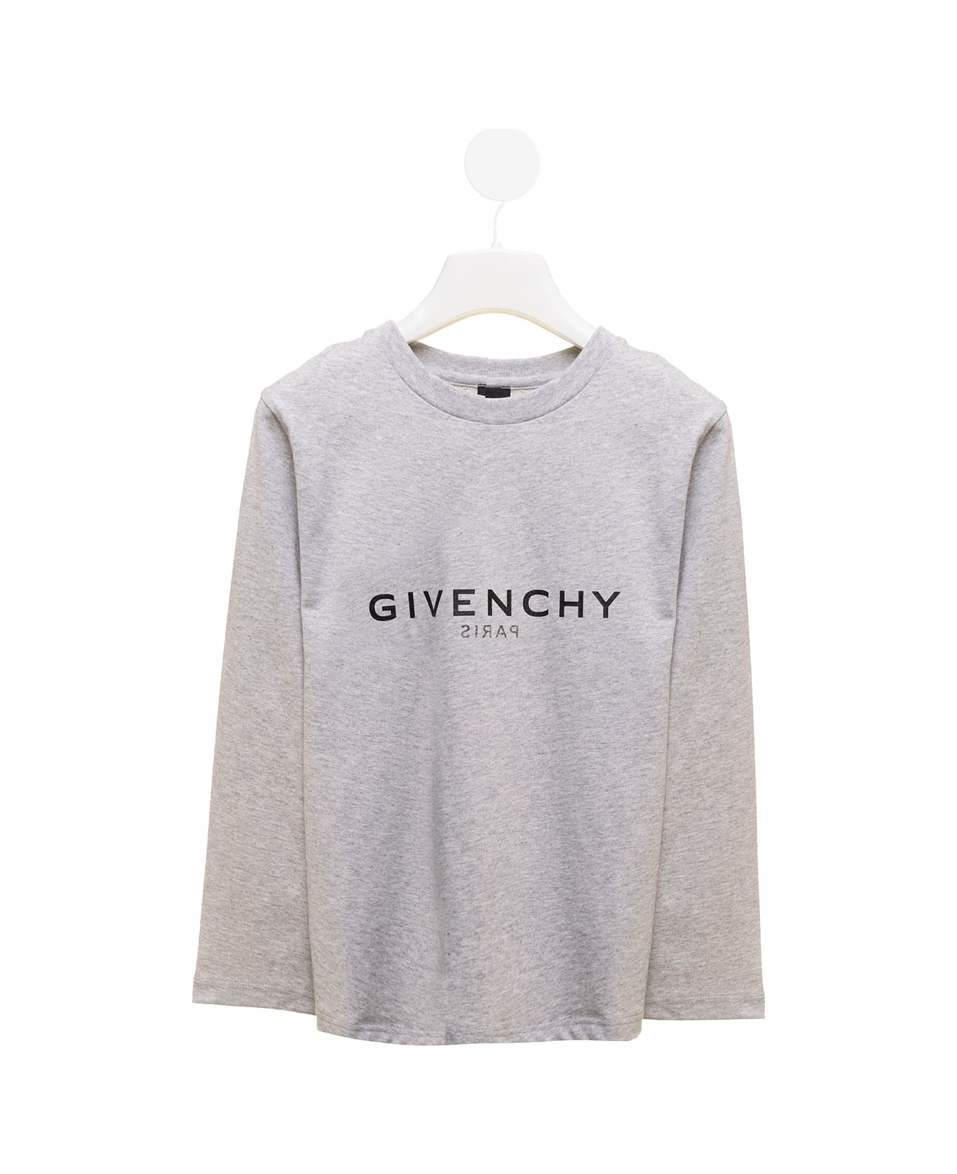 Givenchy Grey  Cotton Long-sleeved T-shirt With Logo Givenchy Kids Boy - Grey