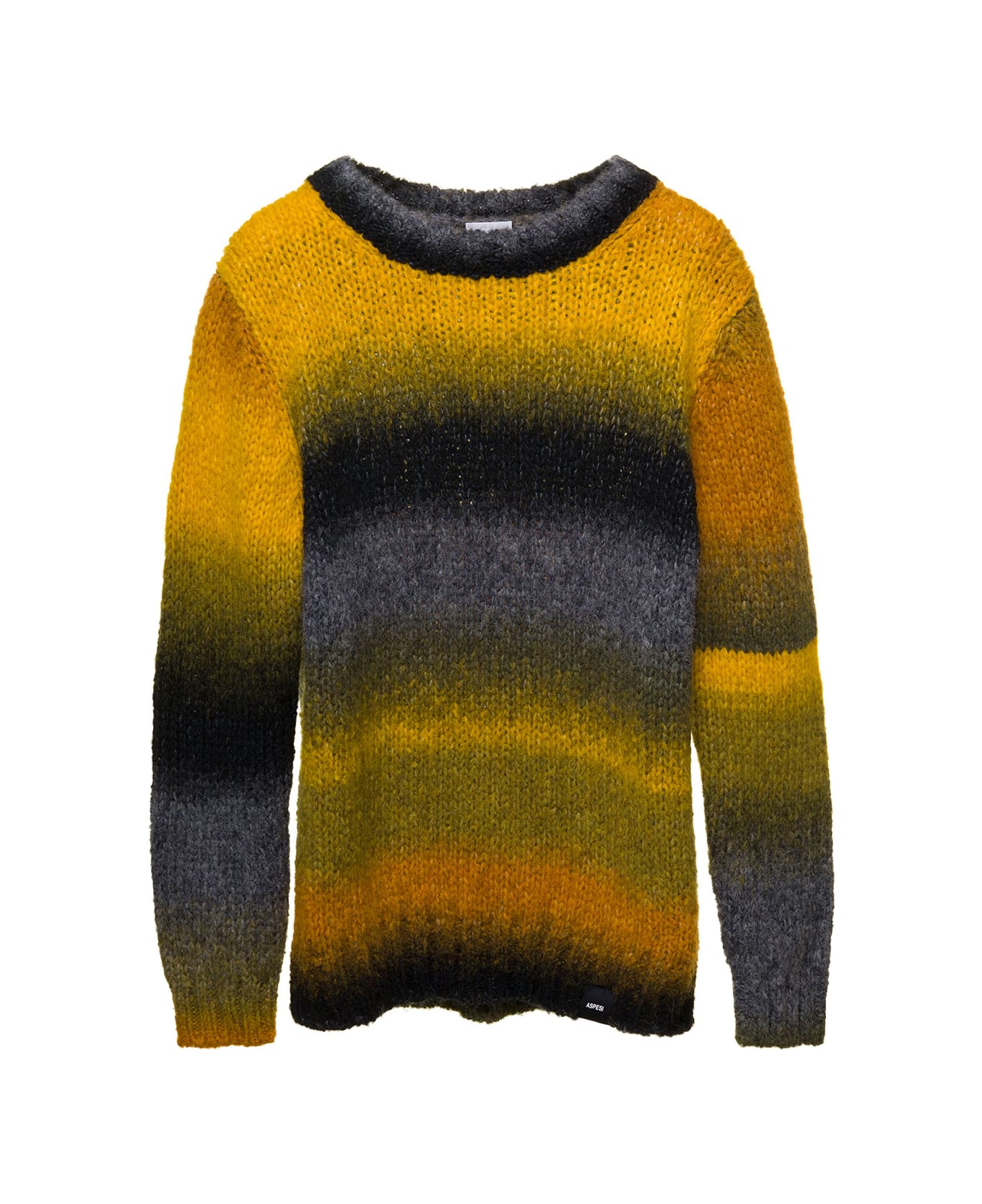 Aspesi Multicolour Long-sleeved Sweater With Smudged Texture In Wool Blend Boy - Multicolore